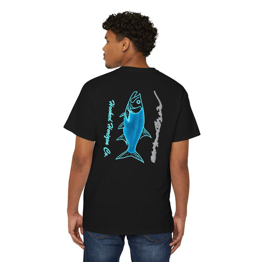 Tarpon Deep Drift Hooked HorizonCo.  Tee- Perfect for Angler and Fishing Gifts, For him, For Her Unisex Cotton T-Shirt for Music Lovers, Gift for Fans, Vintage Tour Merch