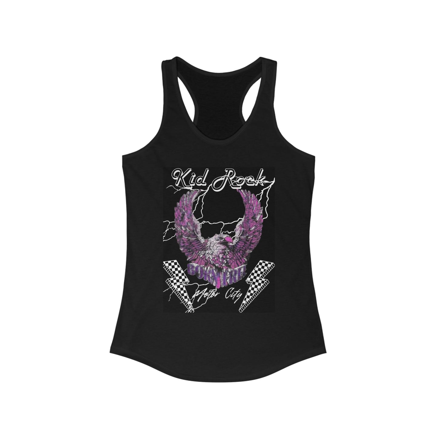 K. Rock Stylish Women's Racerback Tank with Rock n Roll Design, Boho Top, Festival Wear, Gym Tank, Summer Essential, Gift for Her