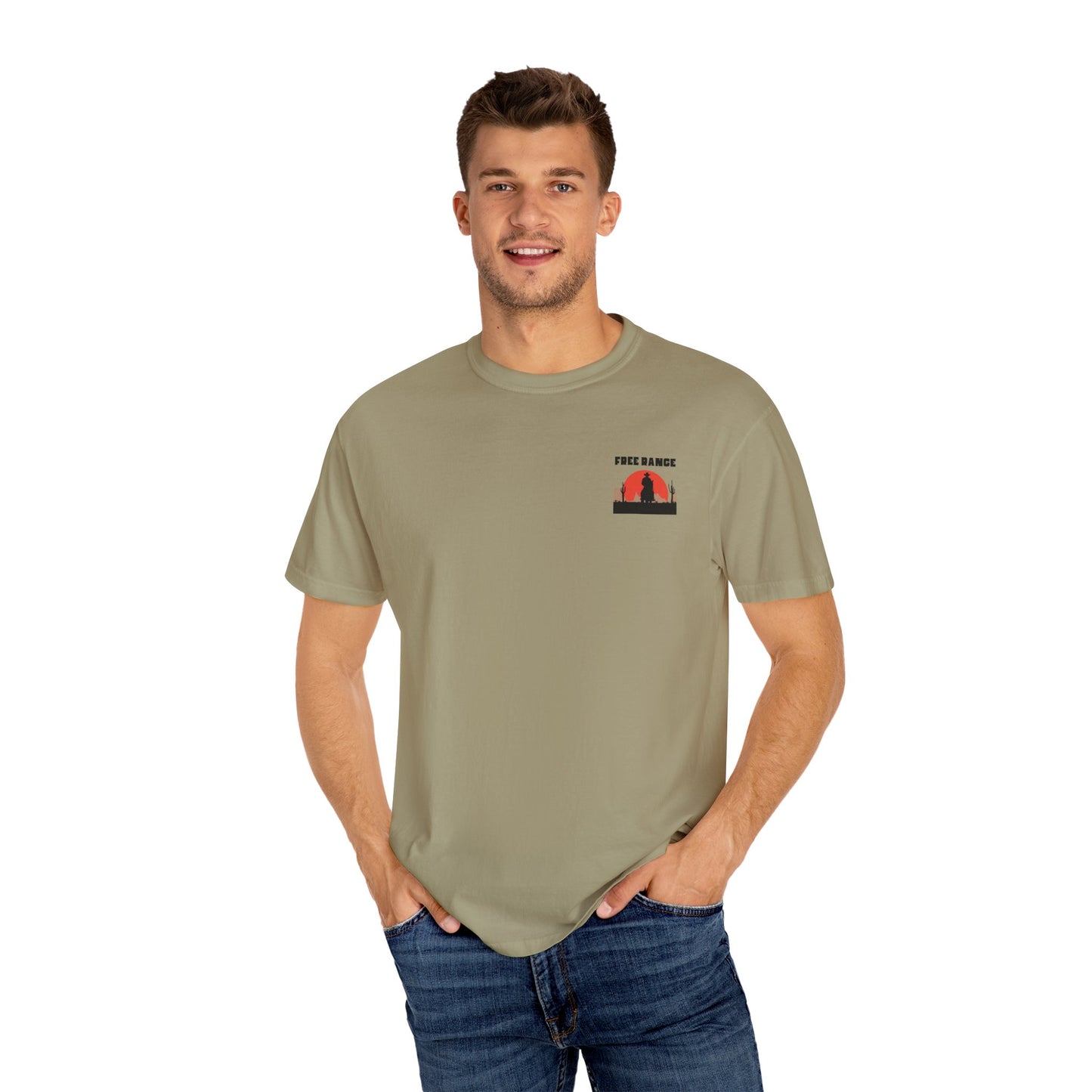 Free Range Rancher Mountain T-Shirt - Western Gift, Nature Lover Tee, Unisex Cotton Shirt