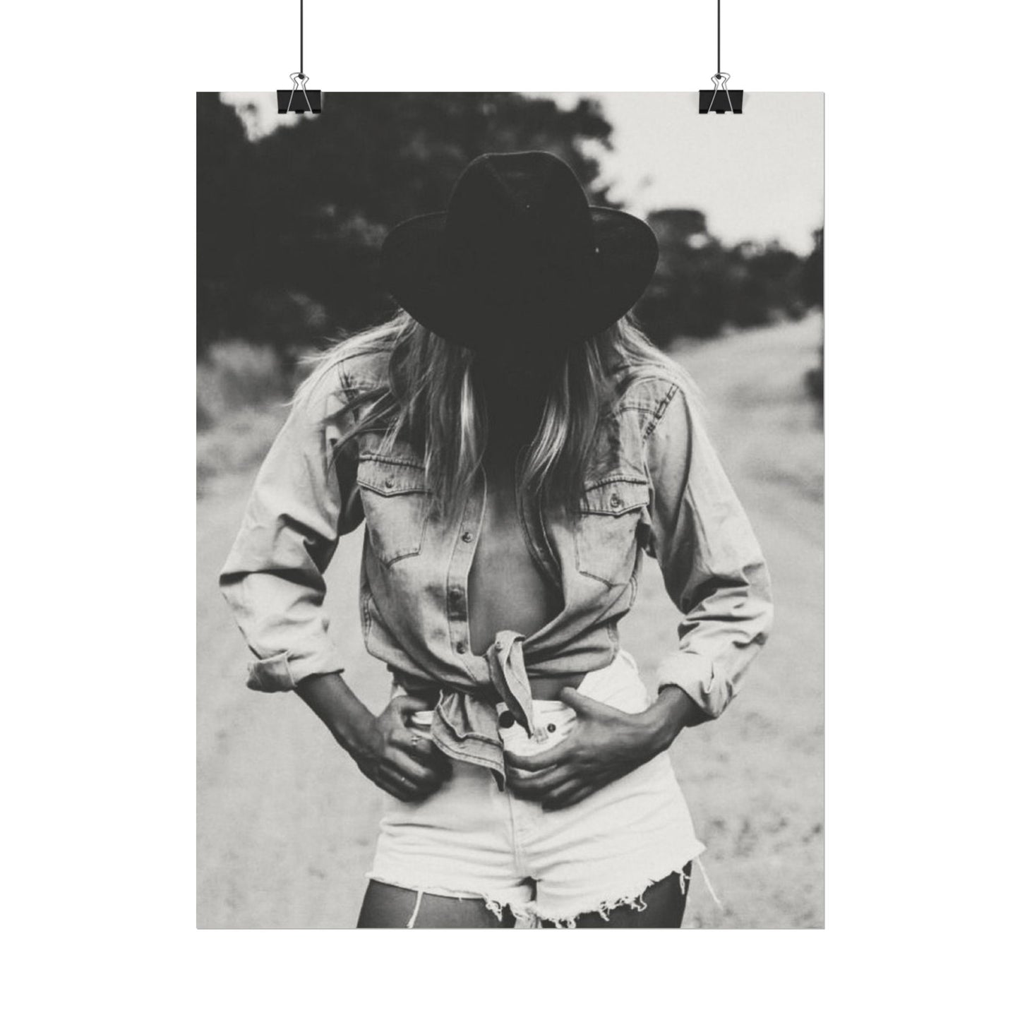 Denim Dreamer– Western Textured Watercolor Matte Posters