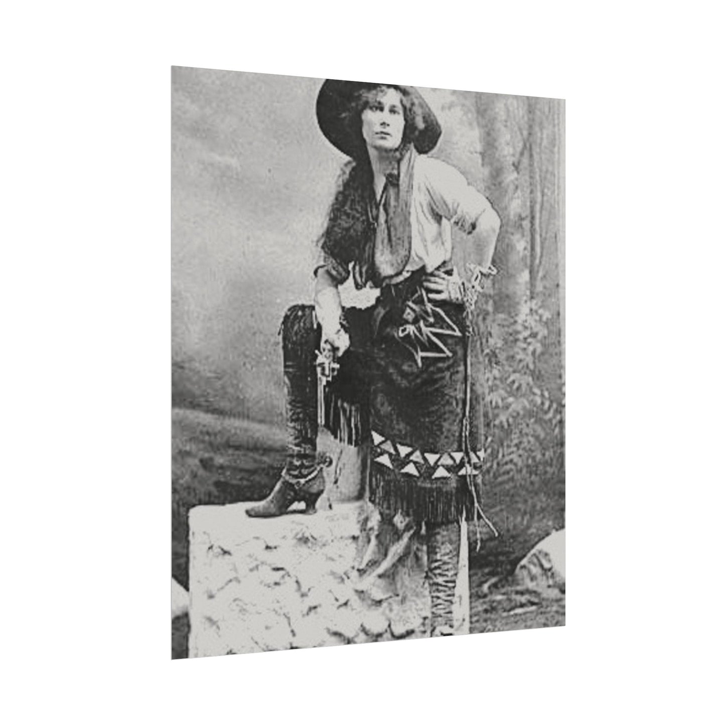 Wild Frontier Rose– Western Textured Watercolor Matte Posters