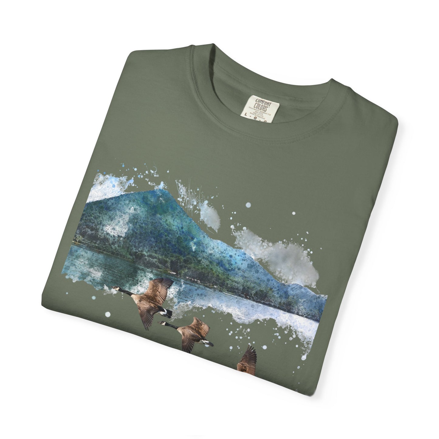 Geese Wildlife Adventure Tee Unisex Garment-Dyed T-shirt, Boho Nature Tee, Camping Shirt, Adventure Apparel, Gift for Wilderness Lovers