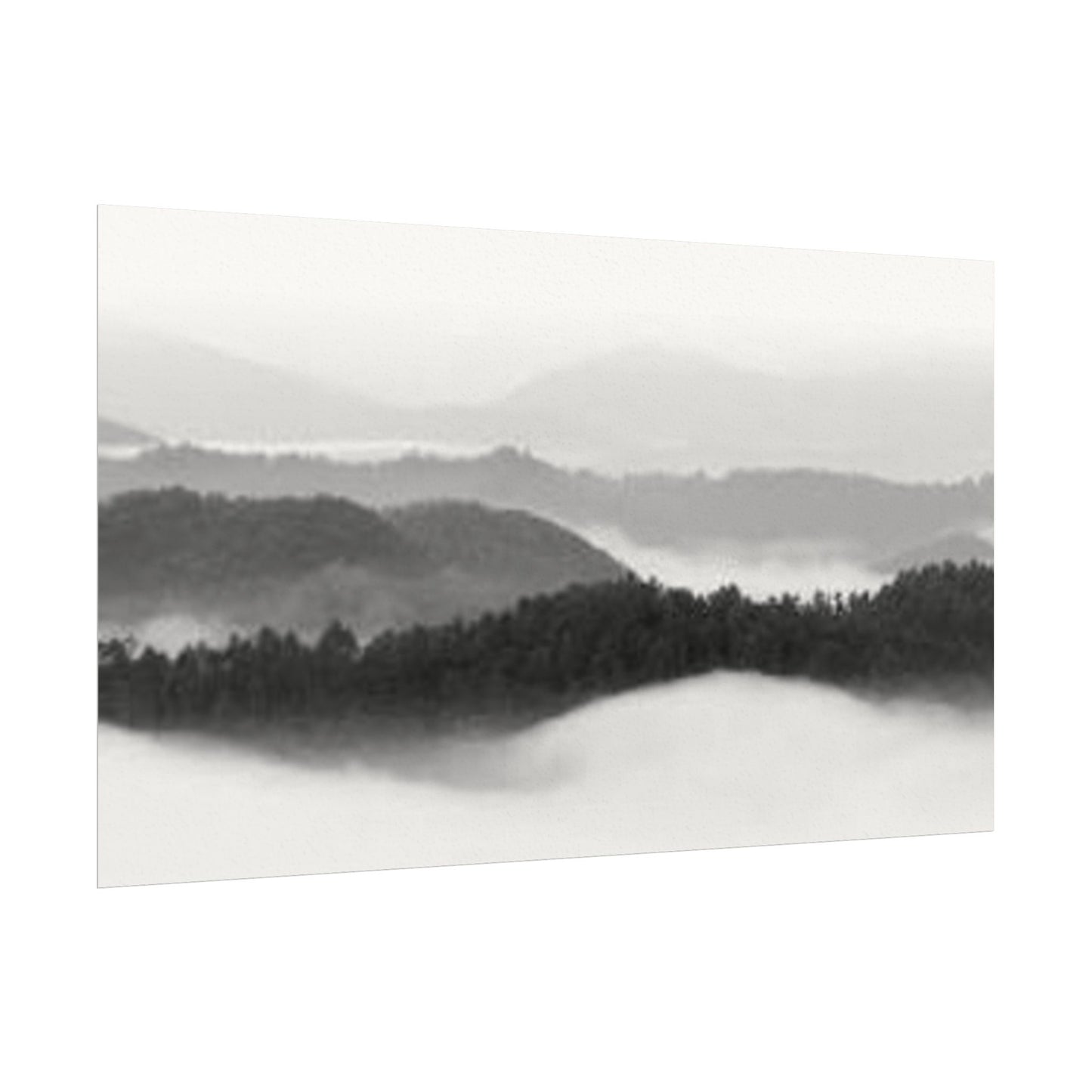 Smokey Mountain Range– Western Textured Watercolor Matte Posters