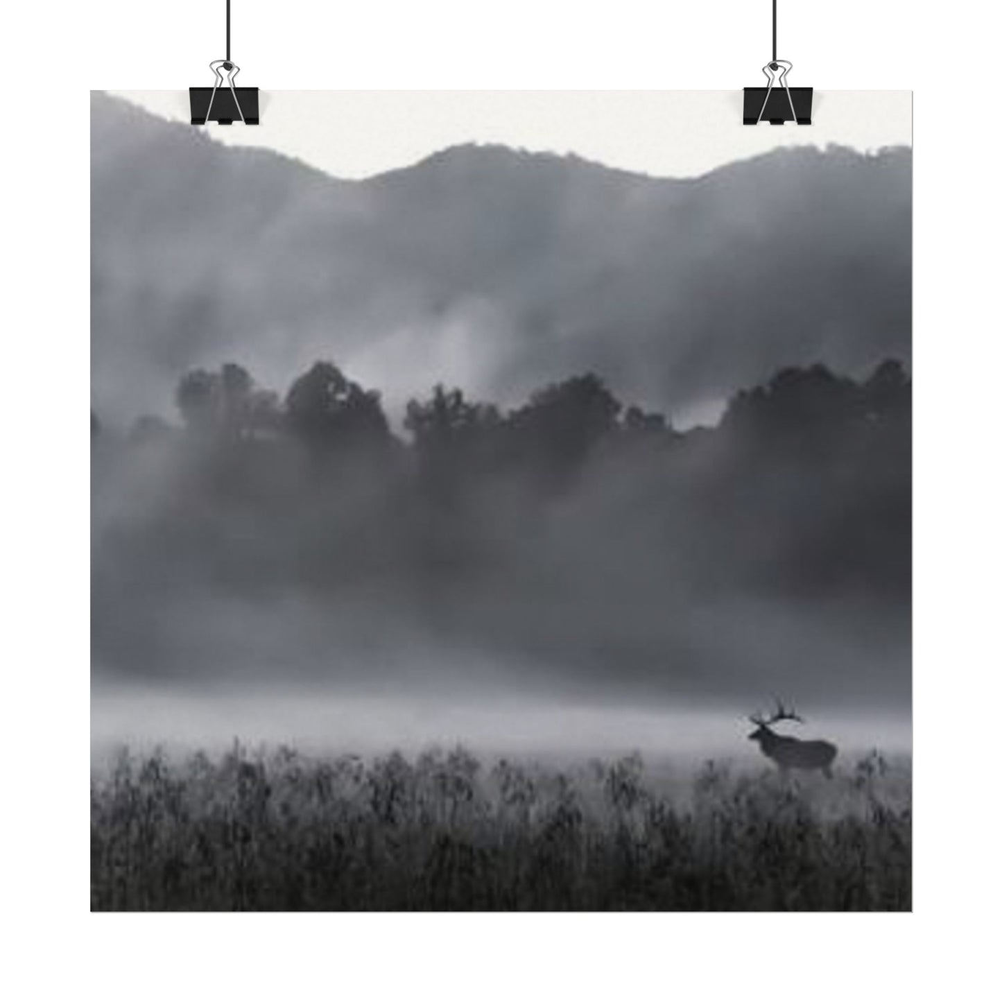 Foggy High Country– Western Textured Watercolor Matte Posters