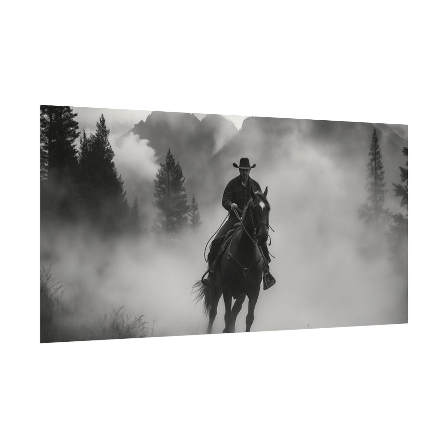 Storm Rider– Western Textured Watercolor Matte Posters