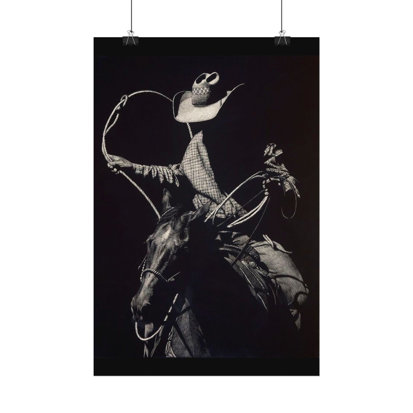 Cattle Chasers – Western Textured Watercolor Matte Posters
