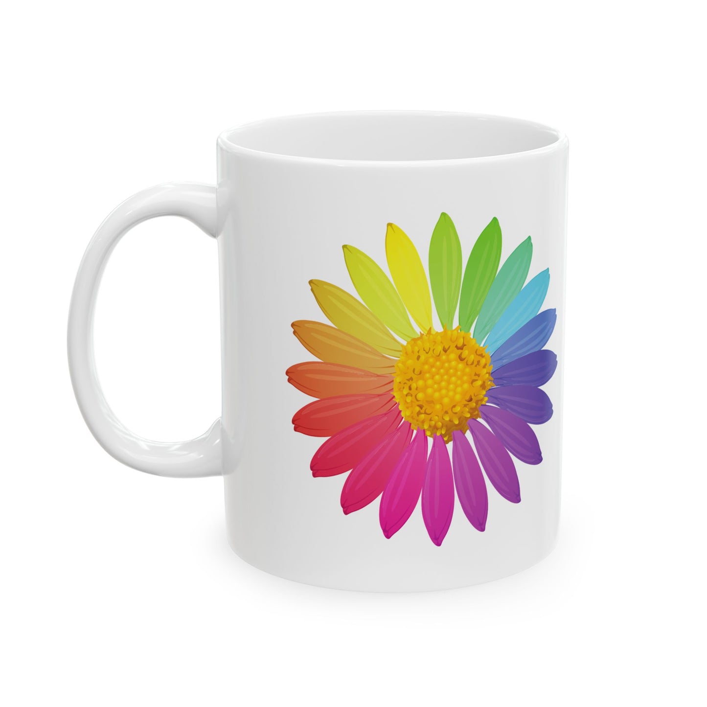 Colorful Floral Ceramic Mug, Vibrant Flower Coffee Cup, Bright Tea Mug for Garden Lovers, Gift for Birthdays, Mother's Day