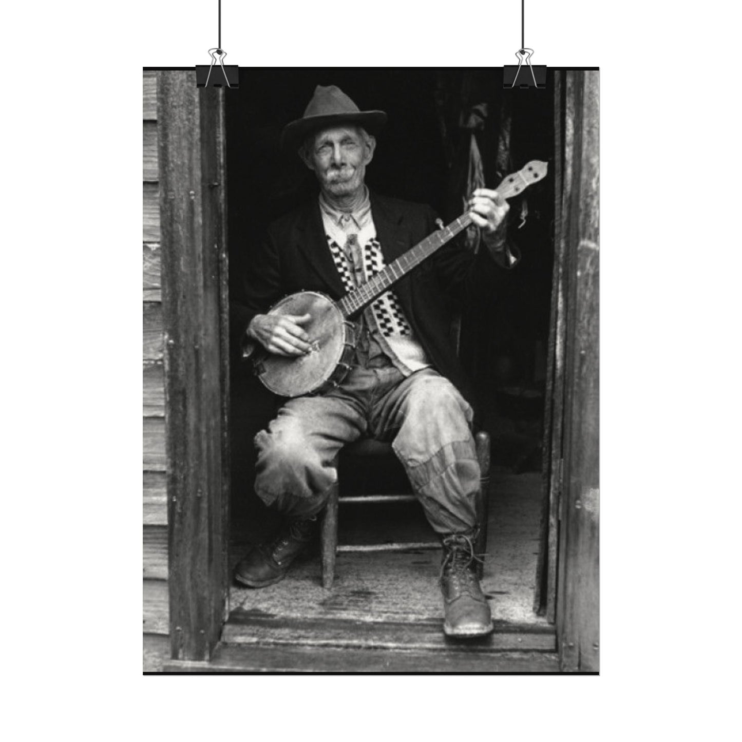 Strings In The Still – Western Textured Watercolor Matte Posters