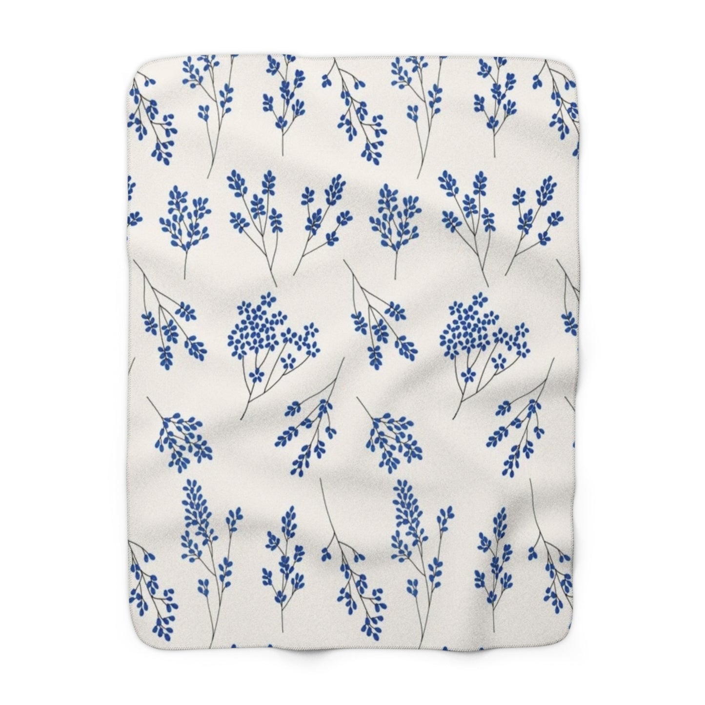 Lavender Floral Sherpa Fleece Blanket | Cozy Home Decor, Perfect Gift for Her, Relaxation Throw, Mother's Day, Blankets for Winter