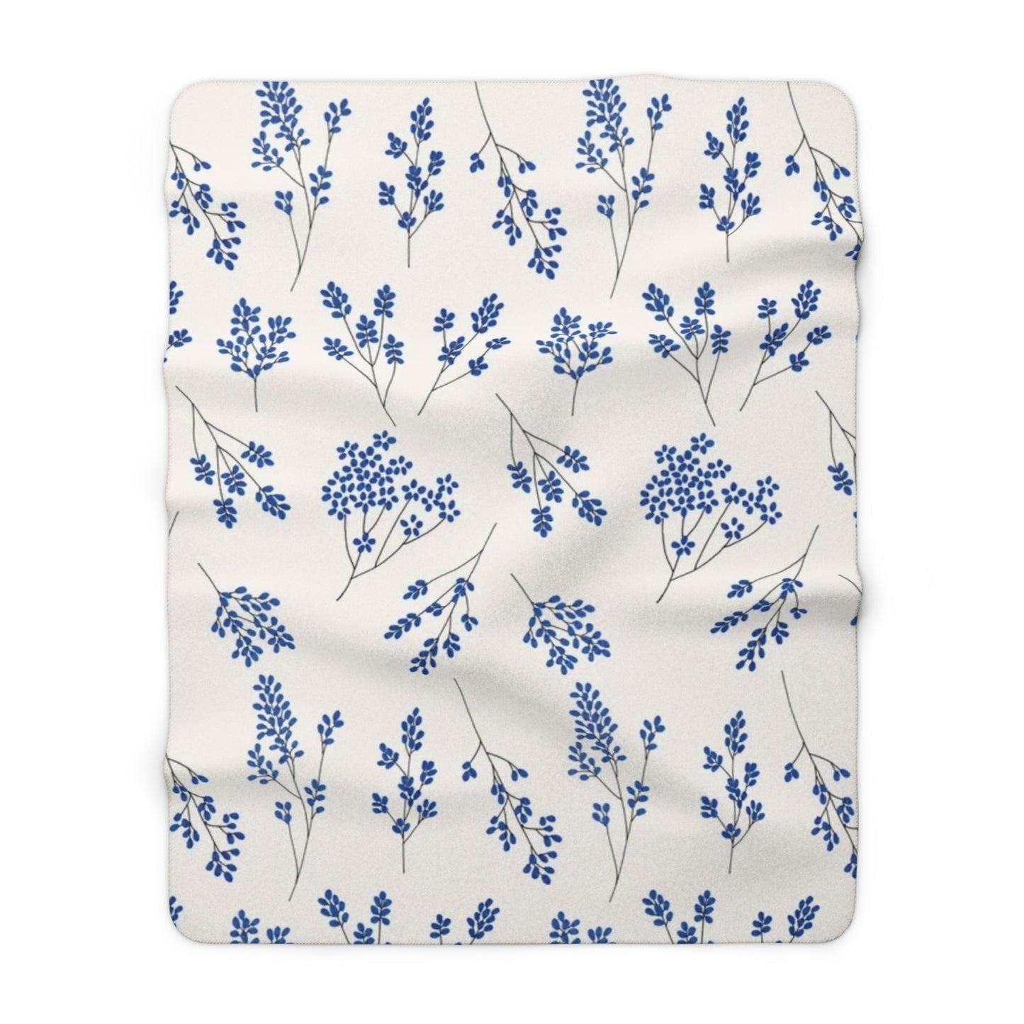 Lavender Floral Sherpa Fleece Blanket | Cozy Home Decor, Perfect Gift for Her, Relaxation Throw, Mother's Day, Blankets for Winter