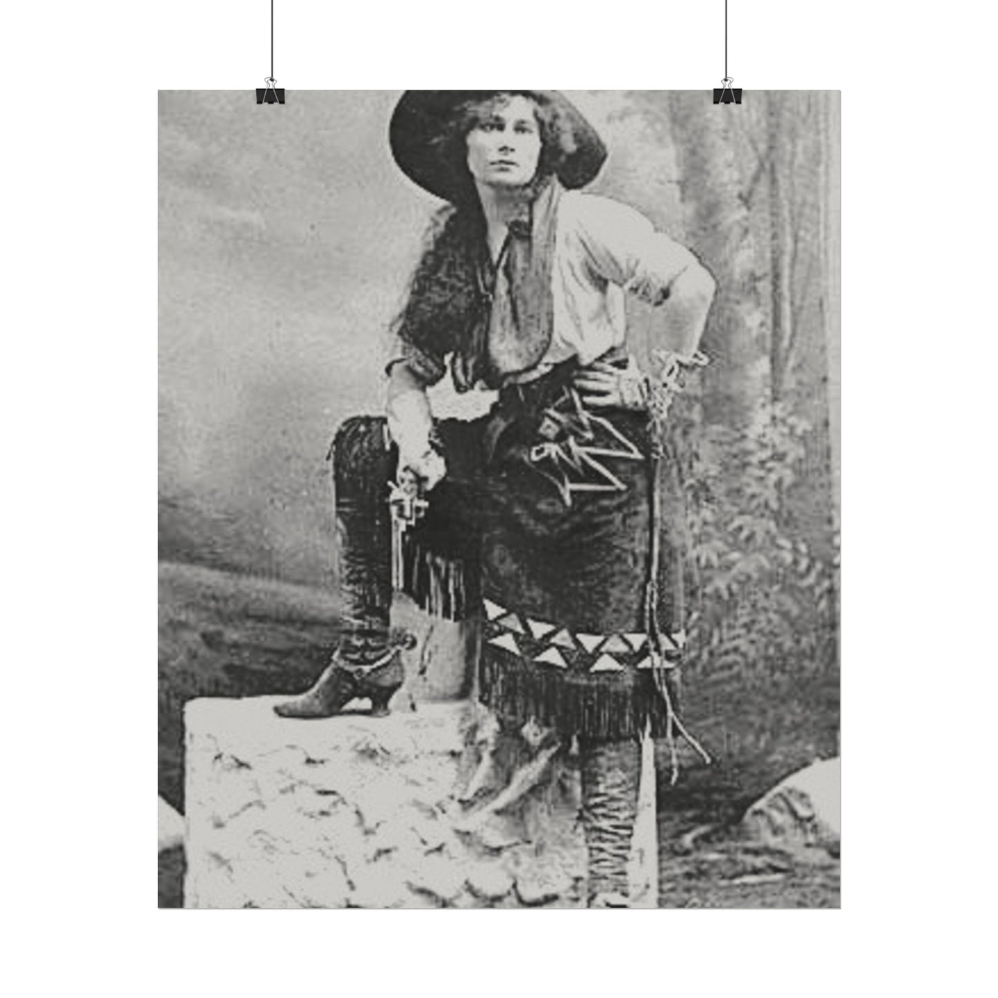 Wild Frontier Rose– Western Textured Watercolor Matte Posters