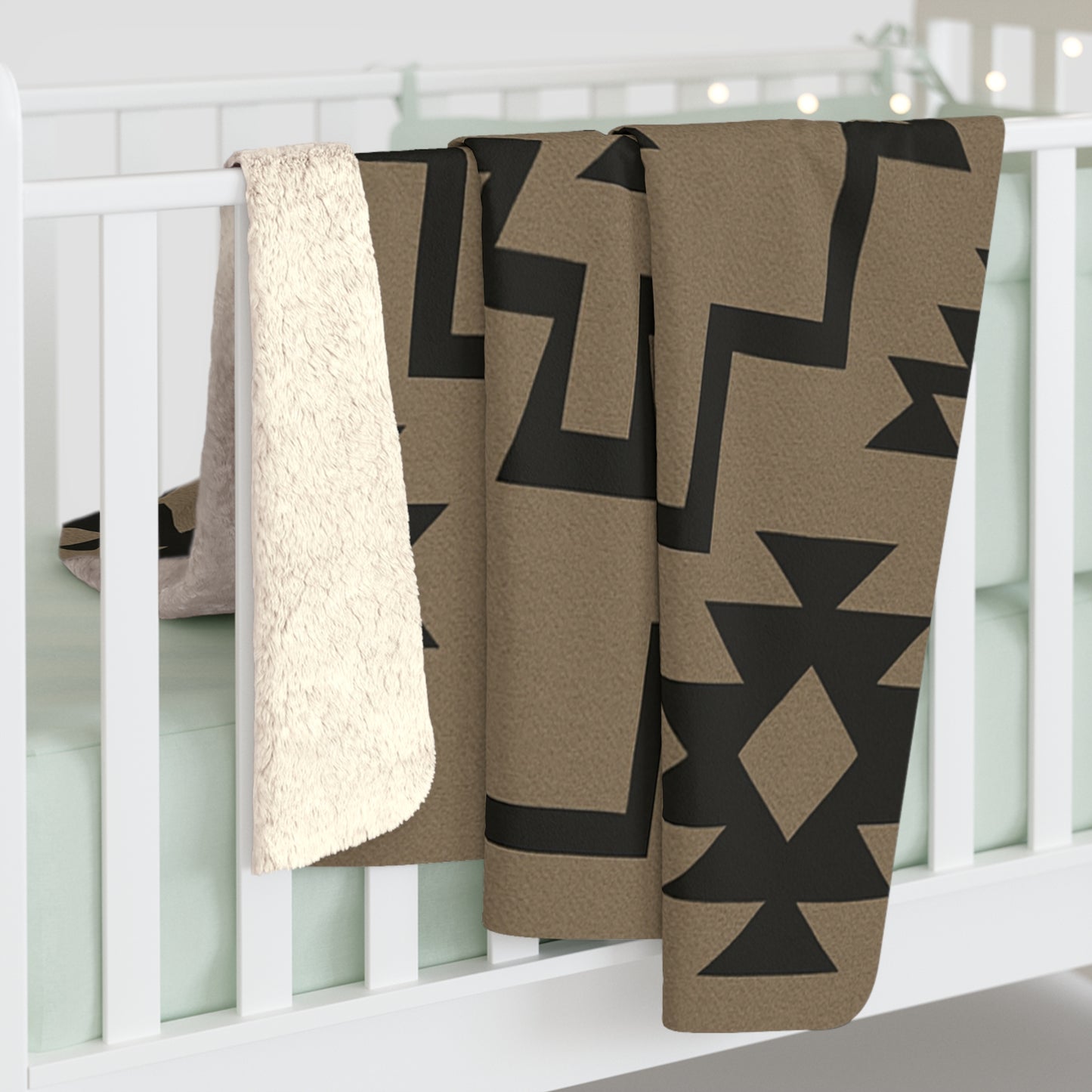 Josephine Sherpa Fleece Blanket - Modern Tribal Design, Perfect for Home Decor, Gift for Him/Her, Winter Warmth, Beach Blanket