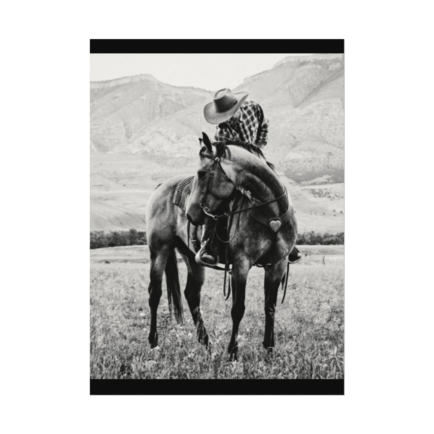 Love In The Saddle – Western Textured Watercolor Matte Posters