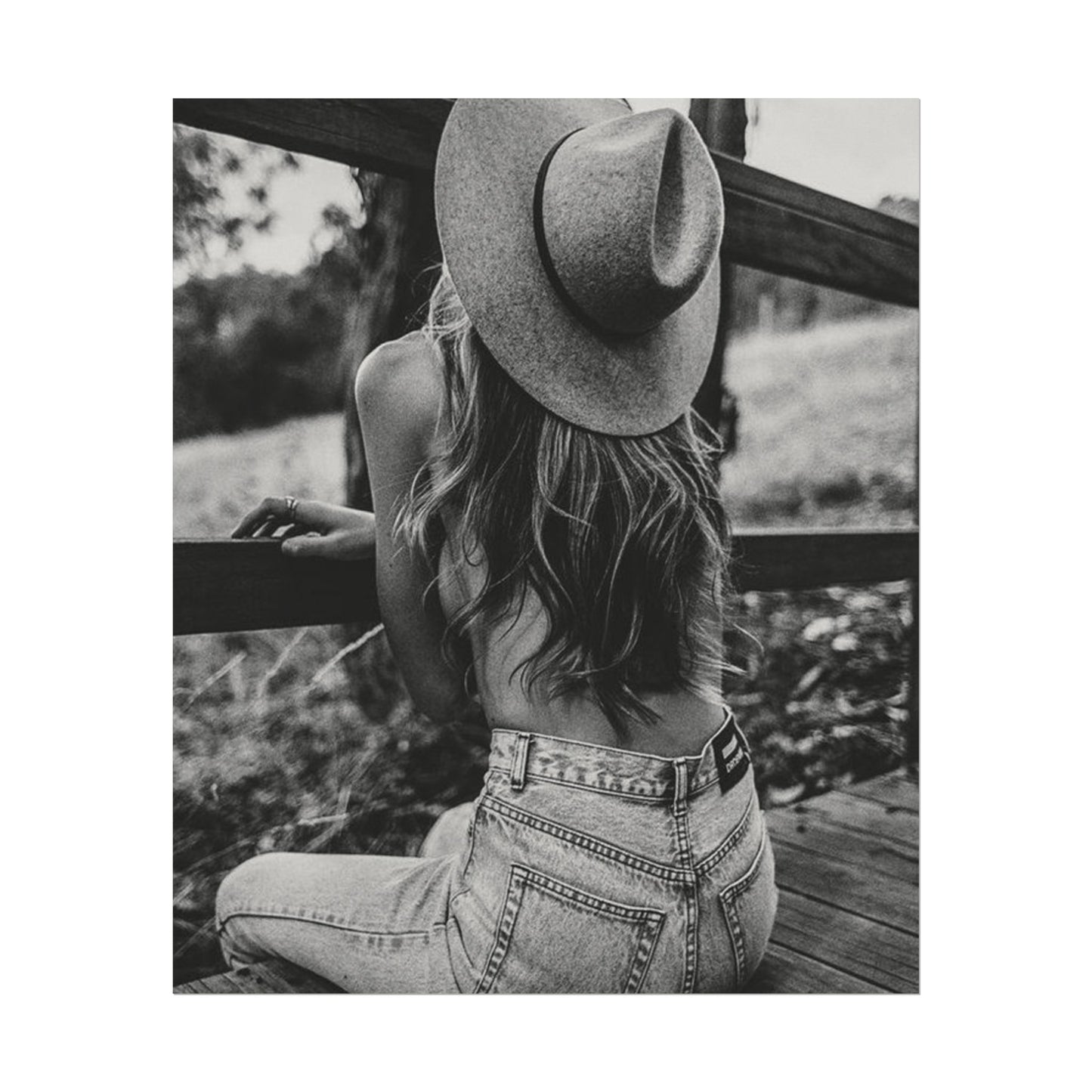 Babys Got Her Blue Jeans On – Western Textured Watercolor Matte Posters