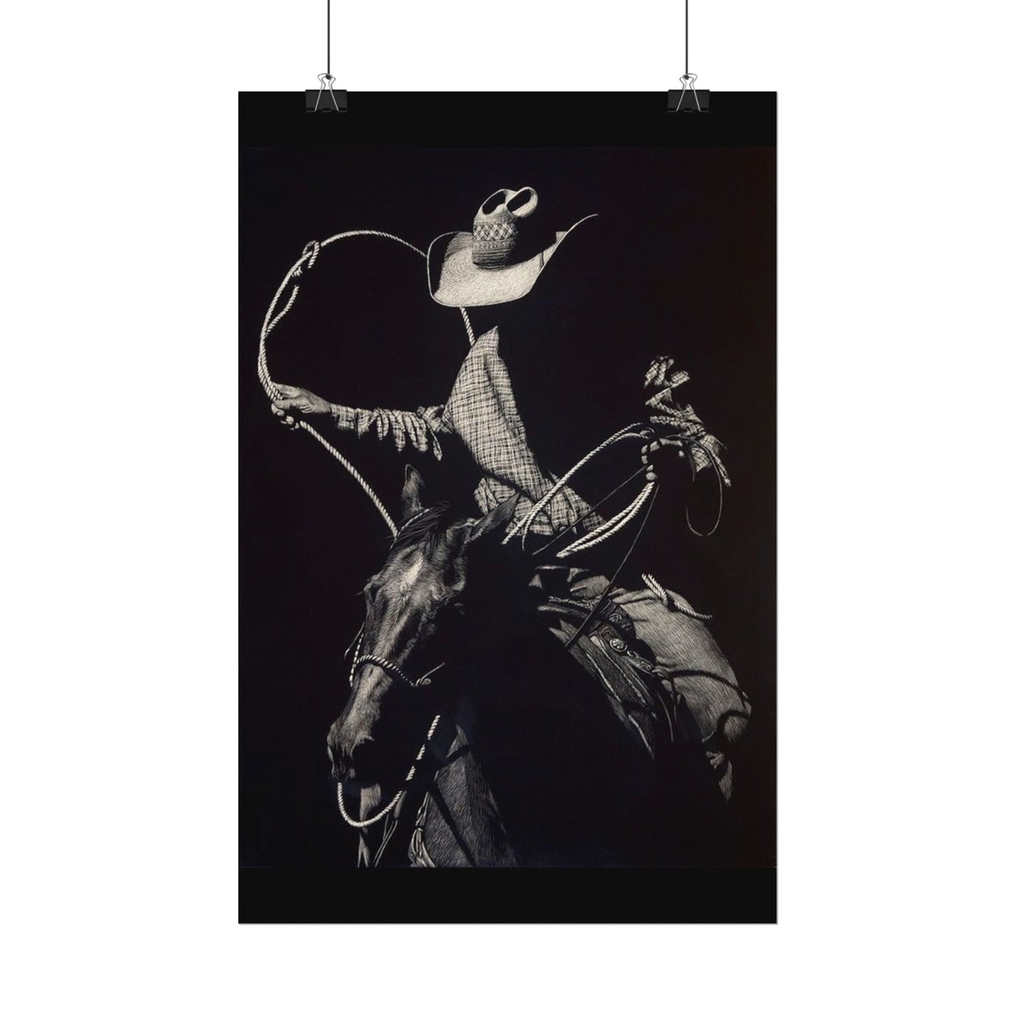 Cattle Chasers – Western Textured Watercolor Matte Posters