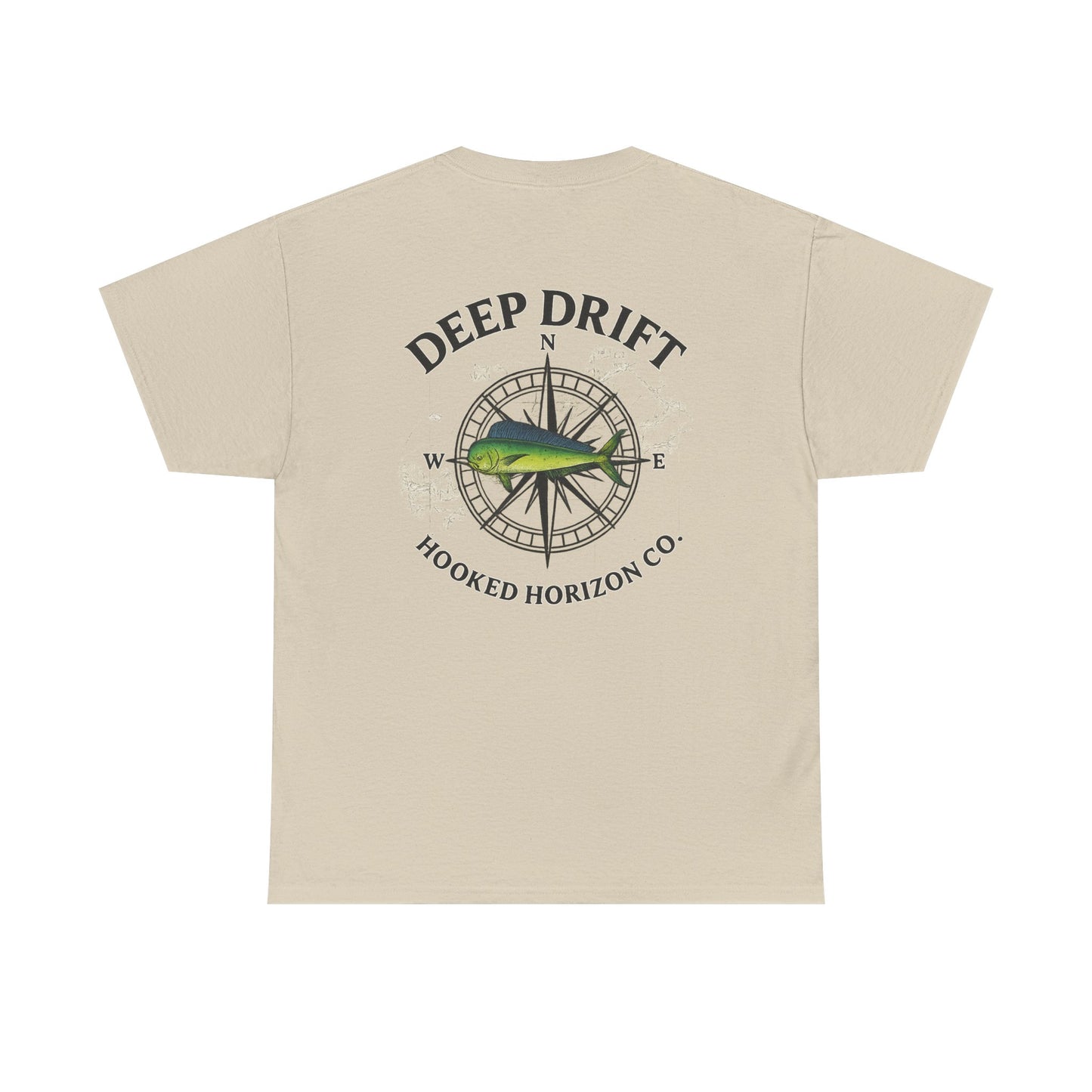 Compass Fishing T‑Shirt — "Deep Drift" Compass Design by Hooked Horizon Co.