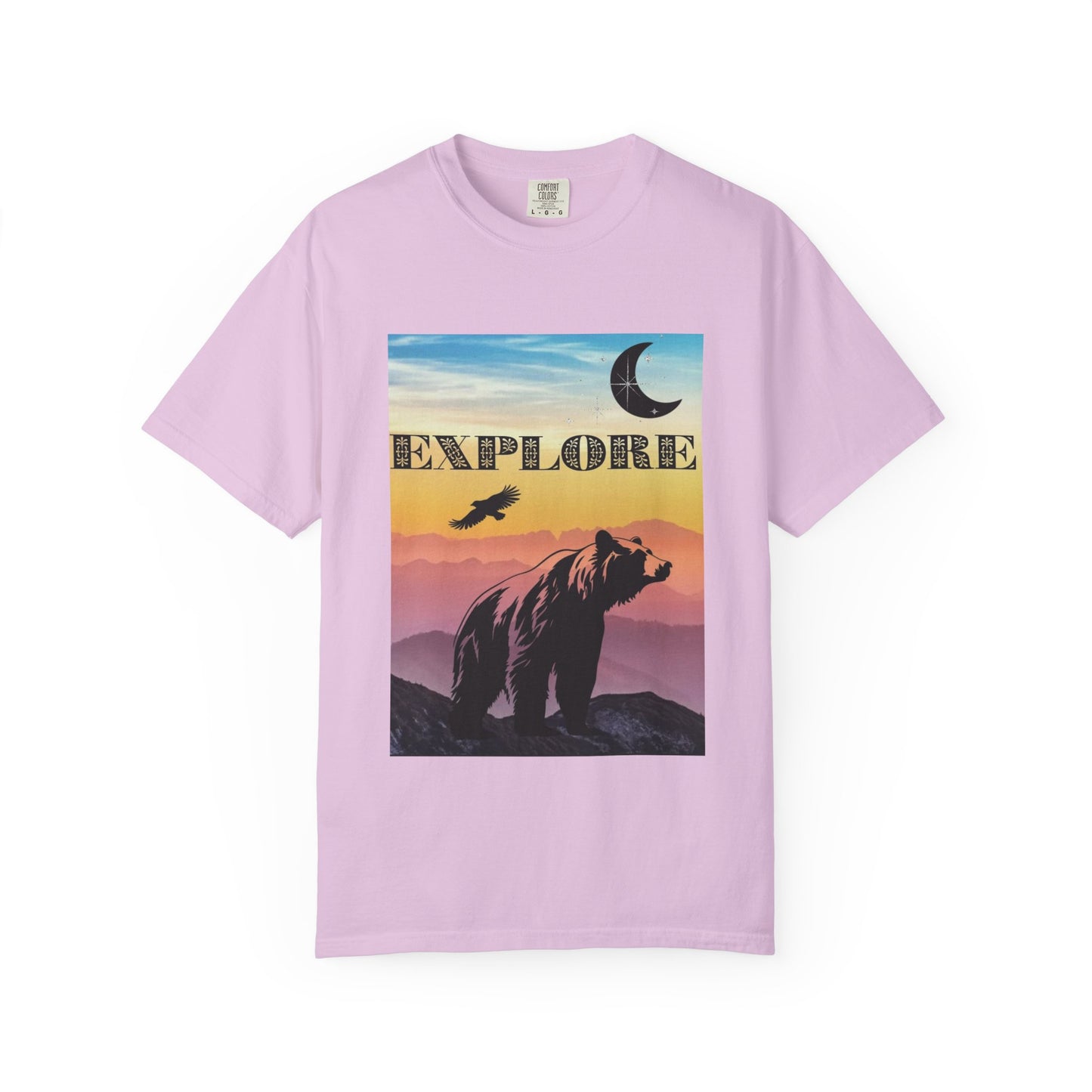 Explore Wildlife Adventure Tee Unisex Garment-Dyed T-shirt, Boho Nature Tee, Camping Shirt, Adventure Apparel, Gift for Wilderness Lovers