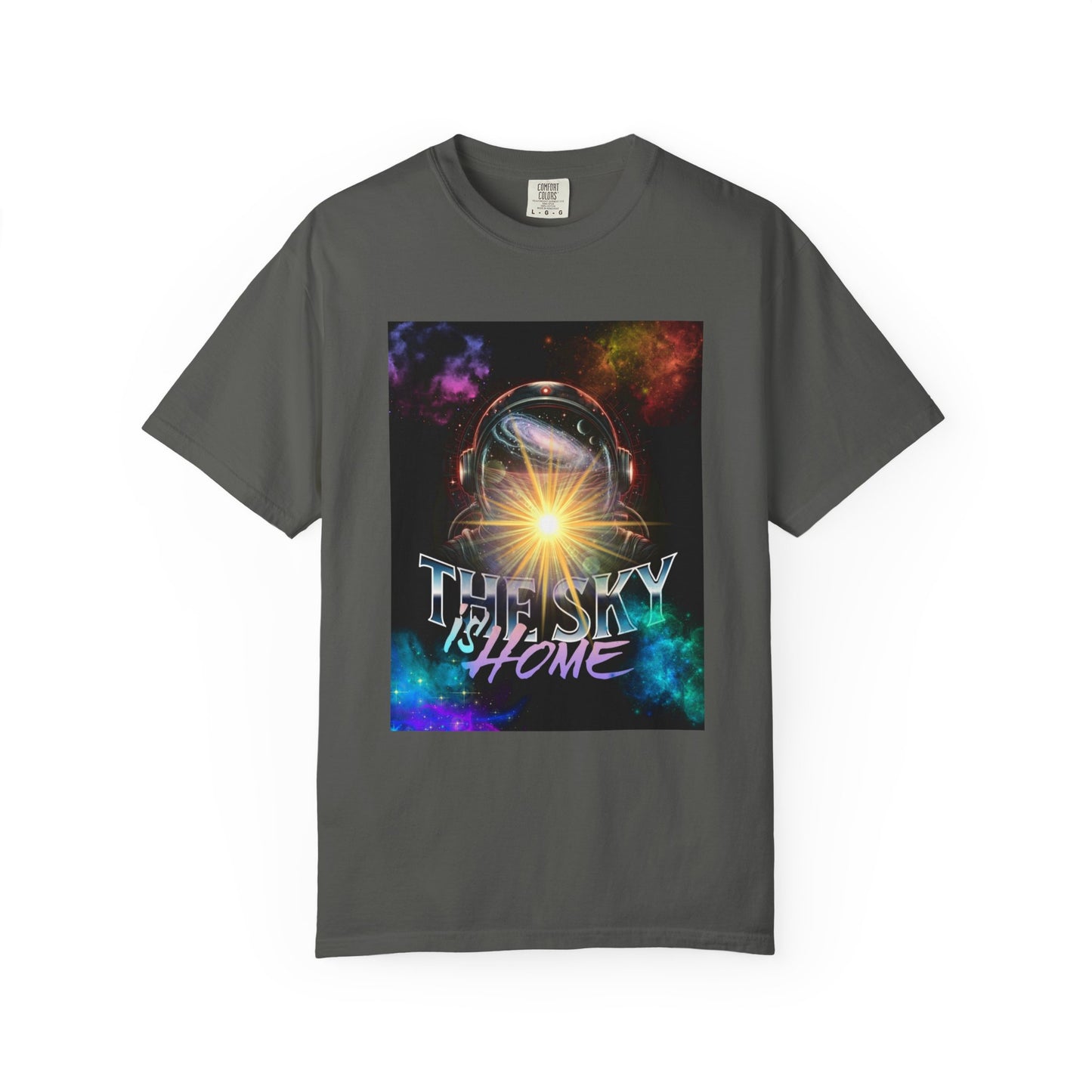 Cosmic Vibe T-Shirt: The Sky is Home Unisex Garment-Dyed Tee, Cute Graphic Shirt, Space Lover Gift, Casual Wear, Art Tee