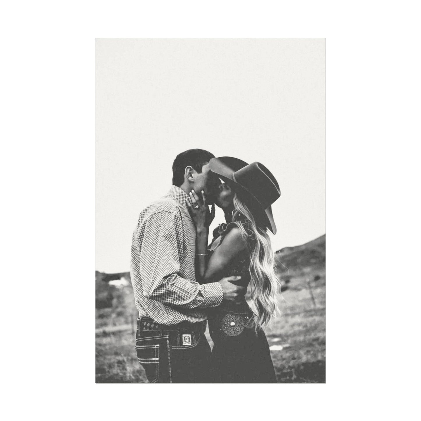 True Loves Kiss – Western Textured Watercolor Matte Posters