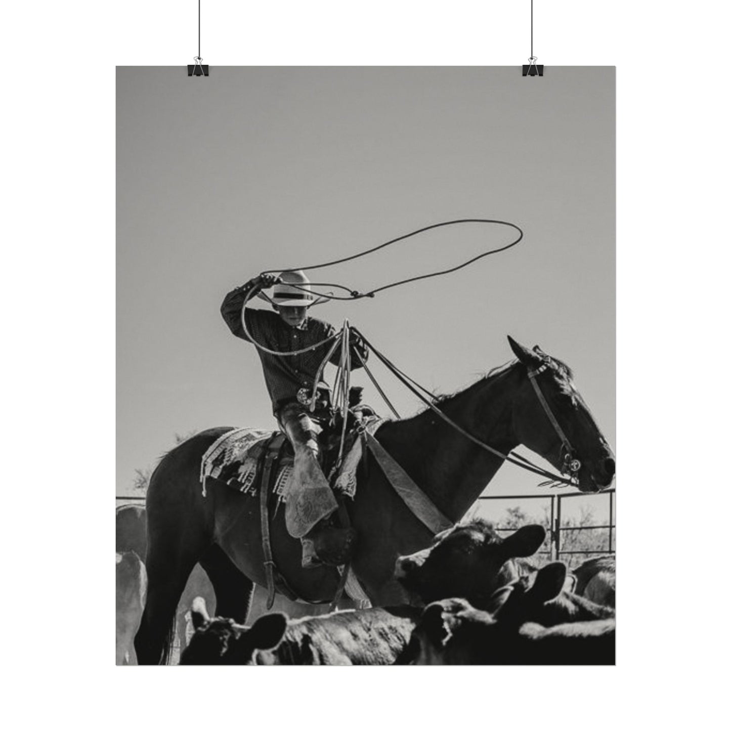 Cowboy Up – Western Textured Watercolor Matte Posters