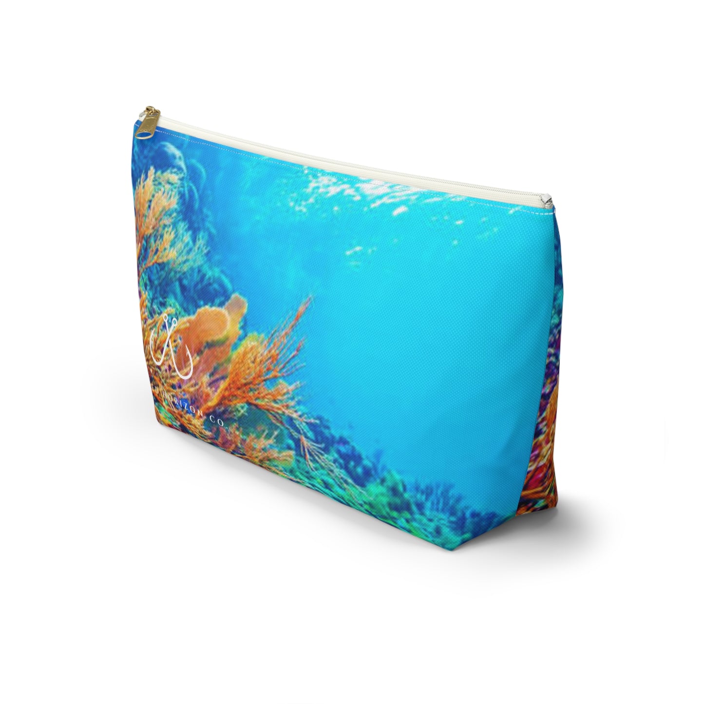 Coral Vibrant Gradient Accessory Pouch | Makeup Bag, Travel Organizer, Gift for Her, Beach Essentials, Stylish Storage