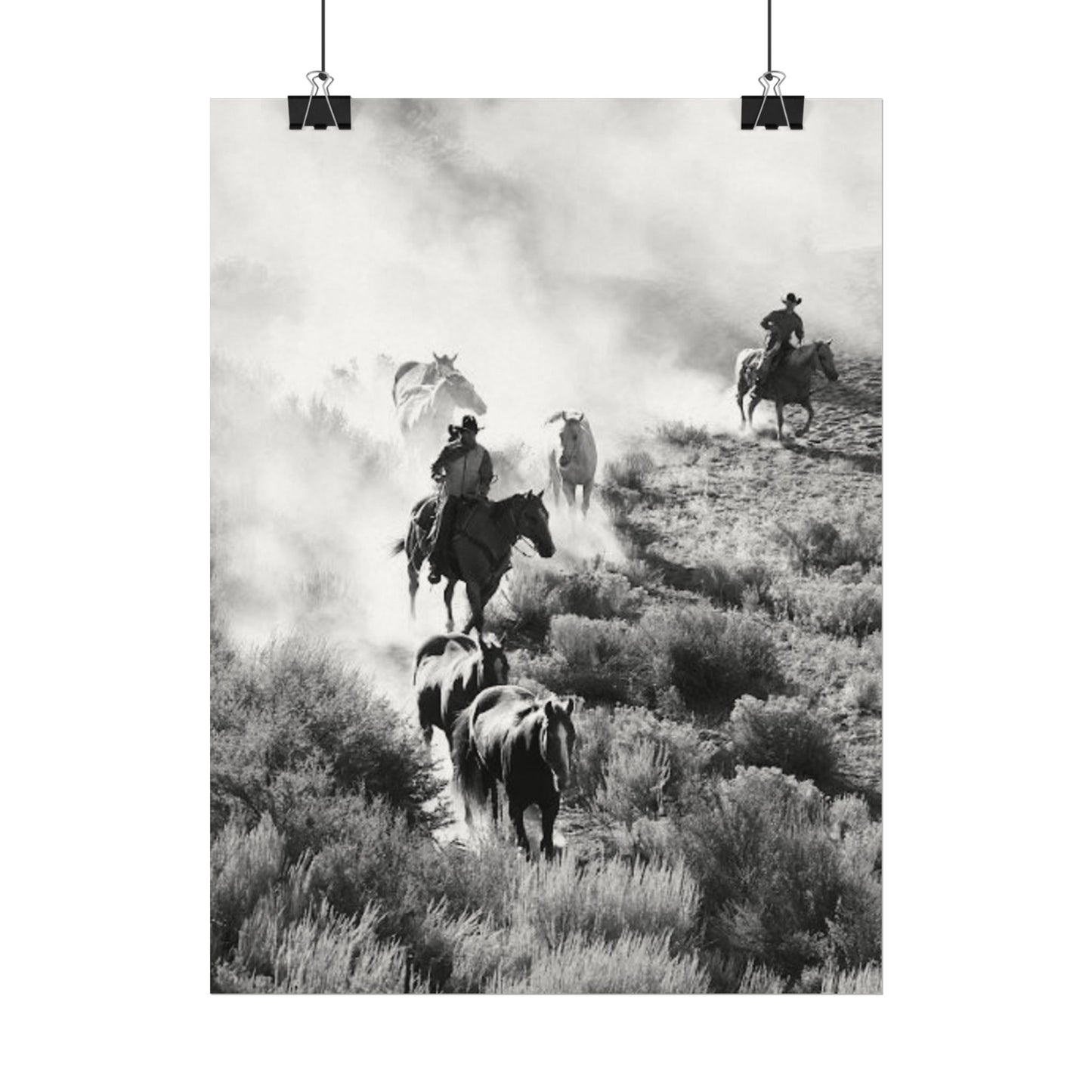 The Dusty Range – Western Textured Watercolor Matte Posters