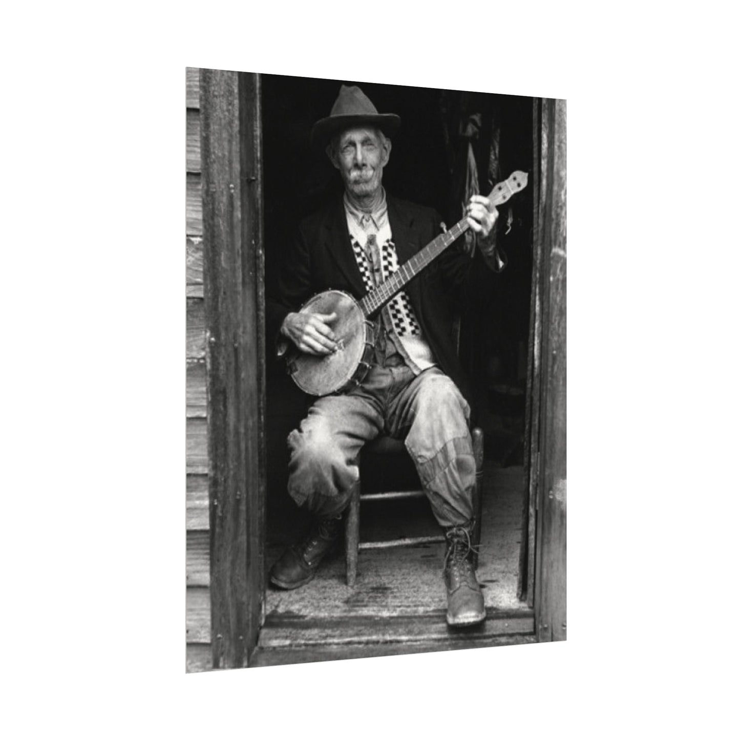 Strings In The Still – Western Textured Watercolor Matte Posters