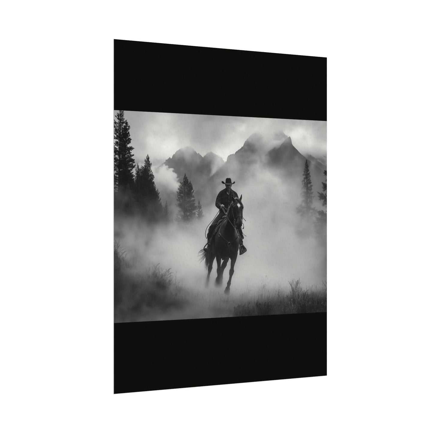Storm Rider– Western Textured Watercolor Matte Posters