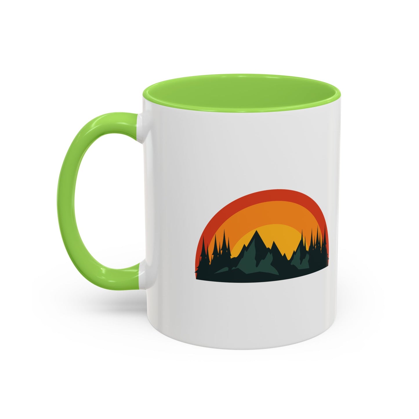 Red, Orange, Yellow Colorful Mountain Sunset Mug, Perfect Gift for Nature Lovers, Cozy Coffee Mug, Campfire Memories, Adventurer's Drinkware