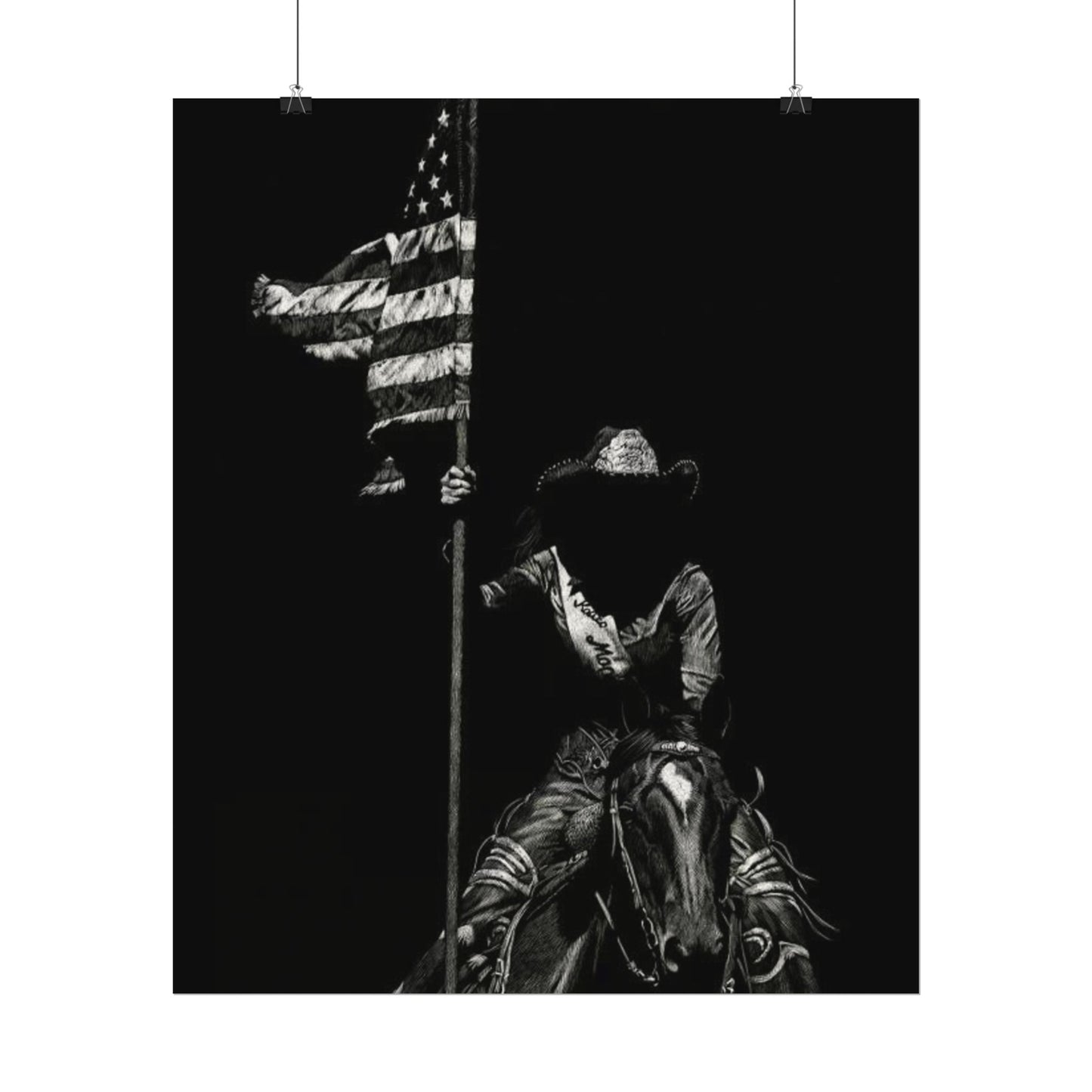 Star Spangled Elegance – Western Textured Watercolor Matte Posters