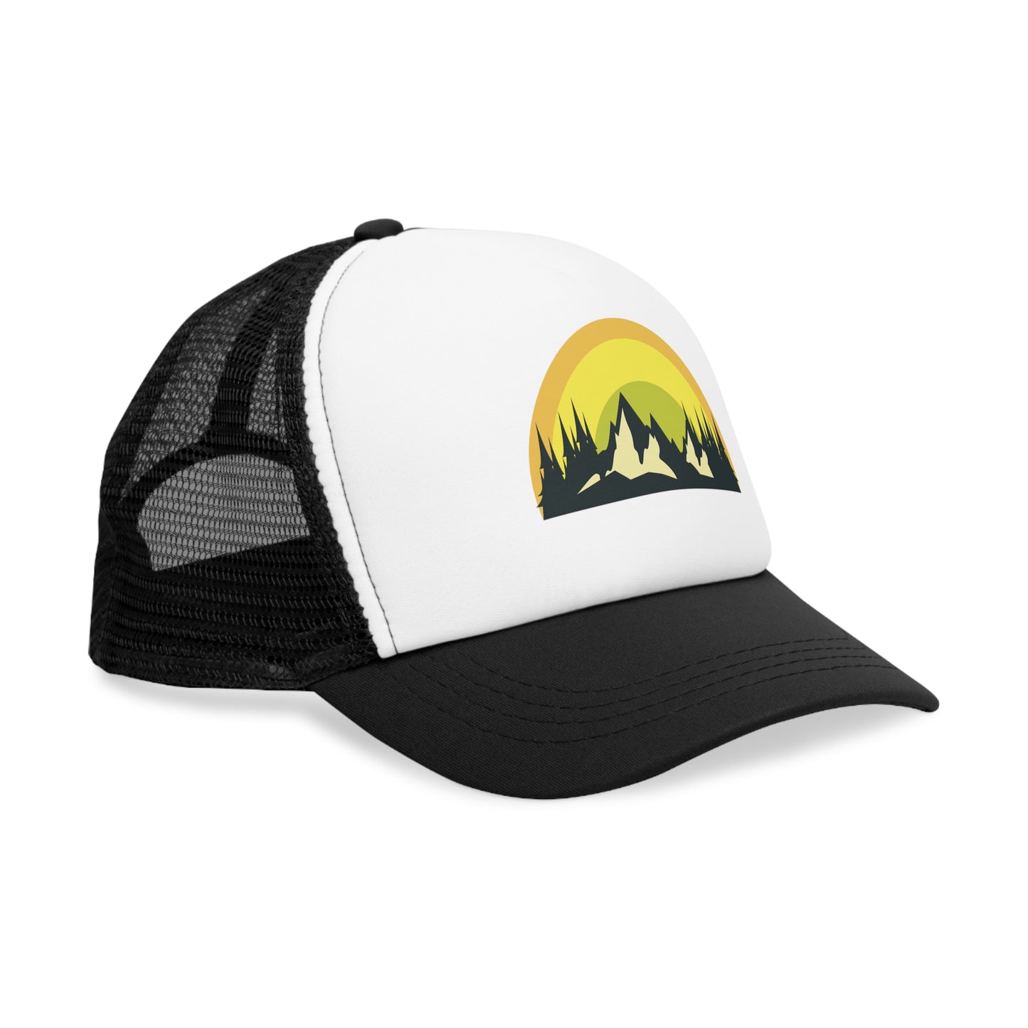 Yellow Rainbow Trucker Hat, Nature Lovers Adjustable Cap