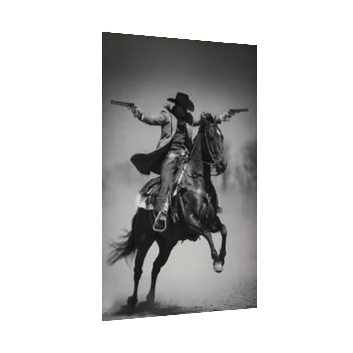 Smoke & Spurs – Western Textured Watercolor Matte Posters