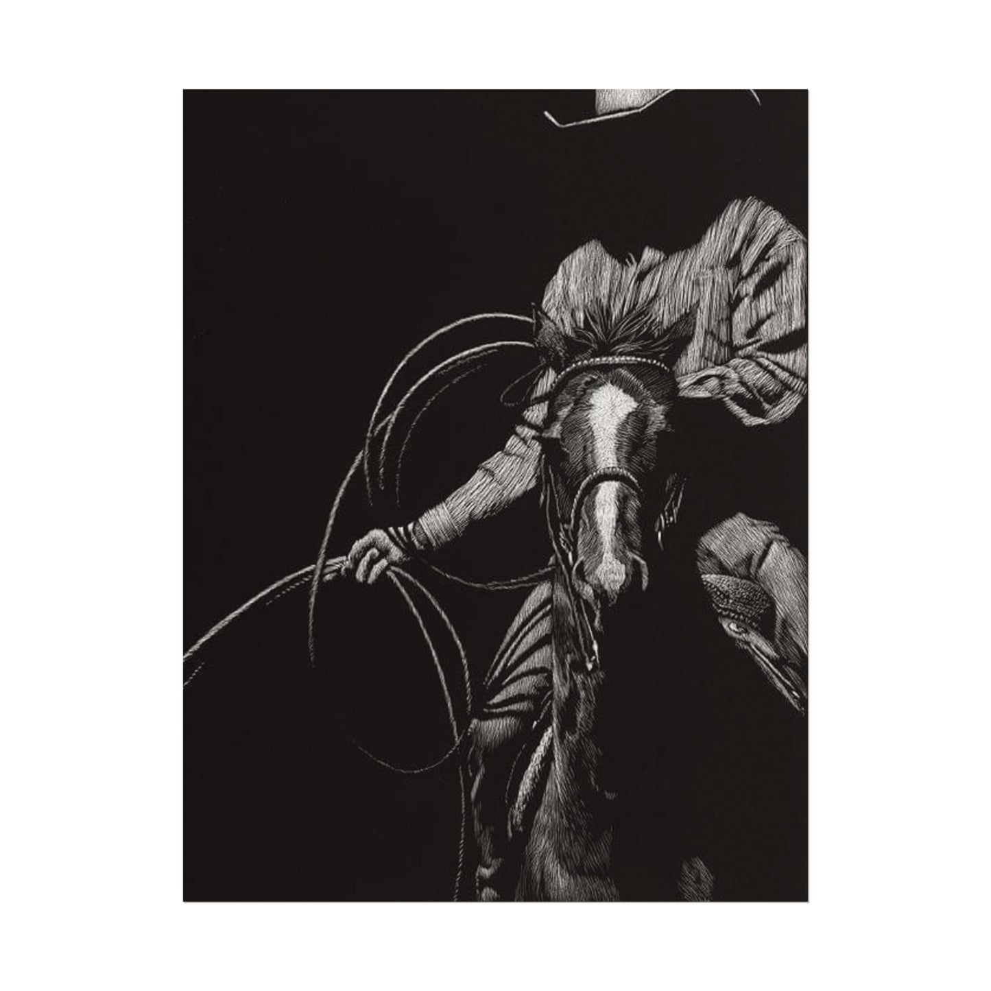 Lasso & Legacy – Western Textured Watercolor Matte Posters