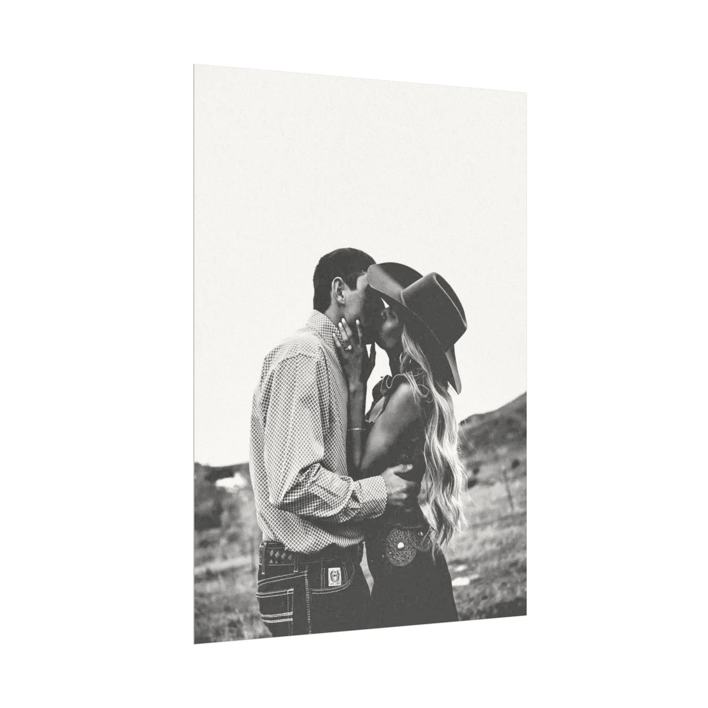 True Loves Kiss – Western Textured Watercolor Matte Posters