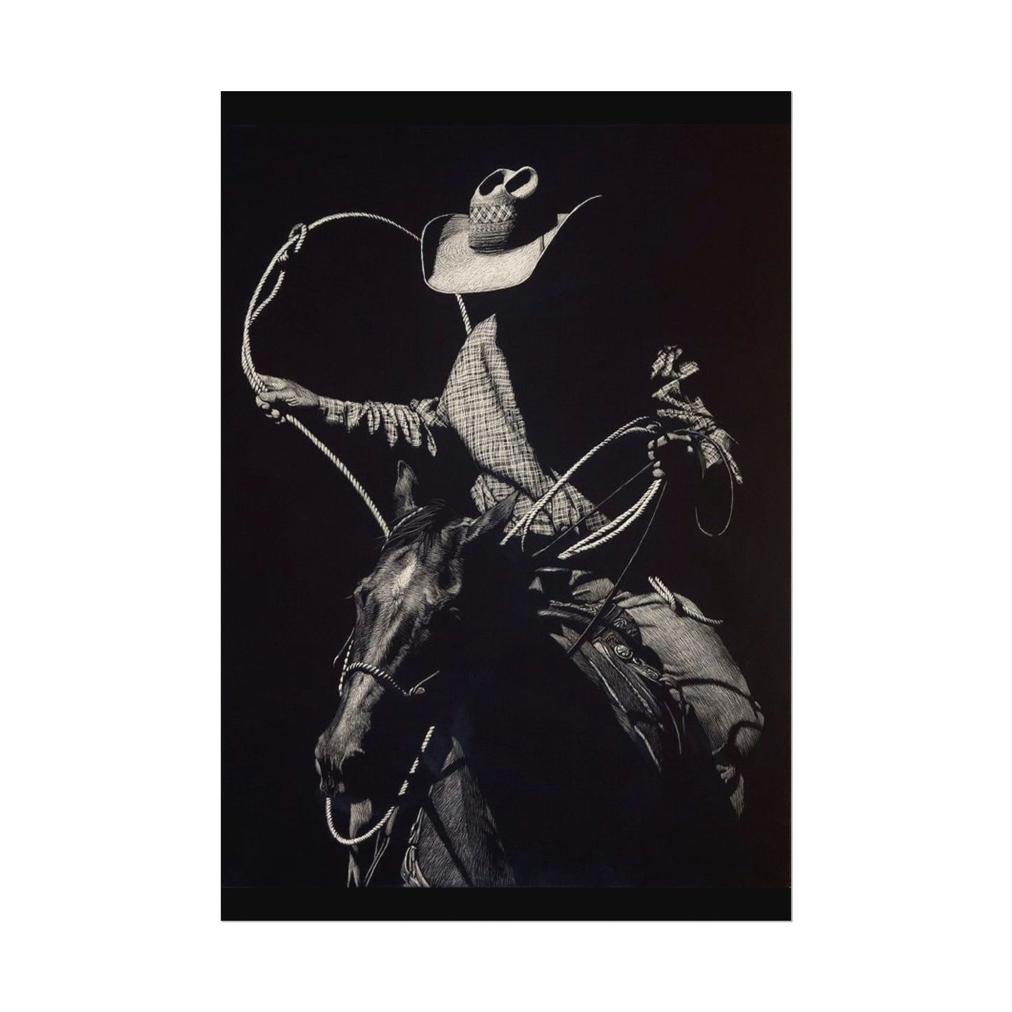 Cattle Chasers – Western Textured Watercolor Matte Posters