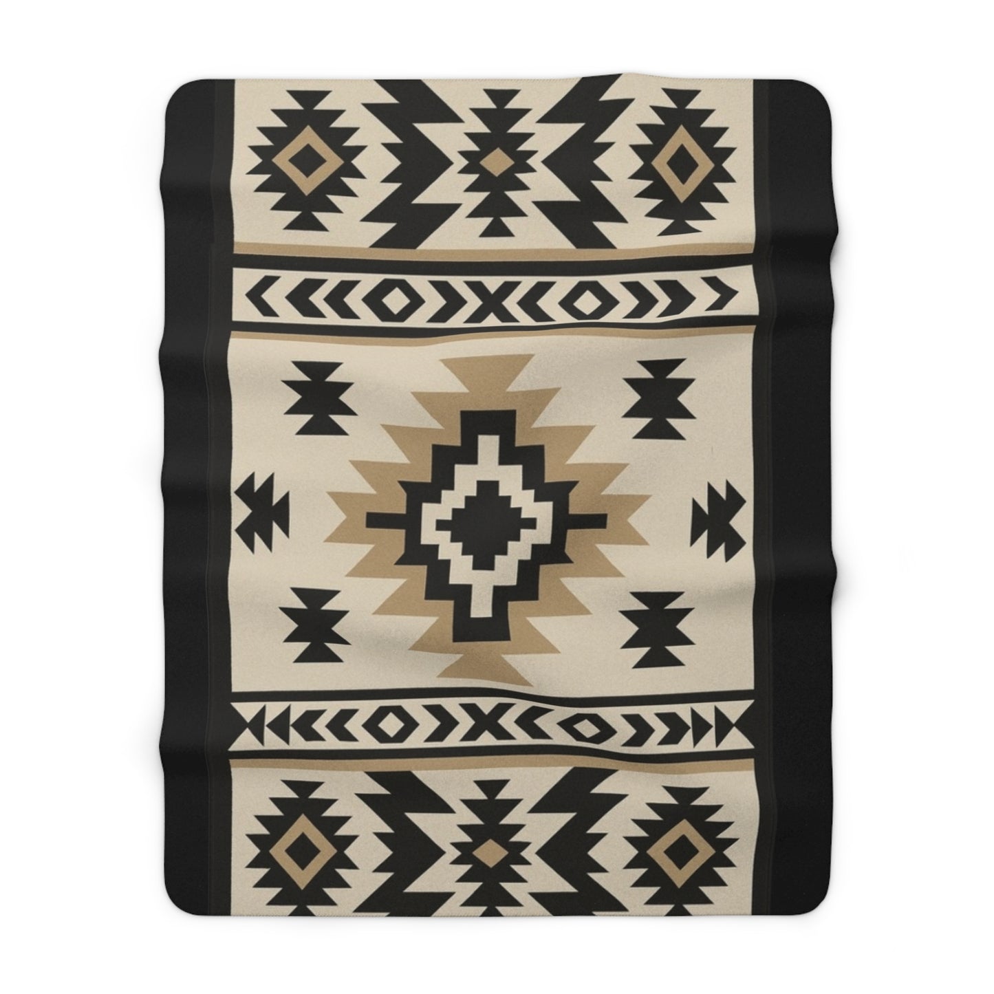 Wanda Sherpa Fleece Blanket - Modern Tribal Design, Perfect for Home Decor, Gift for Him/Her, Winter Warmth, Beach Blanket