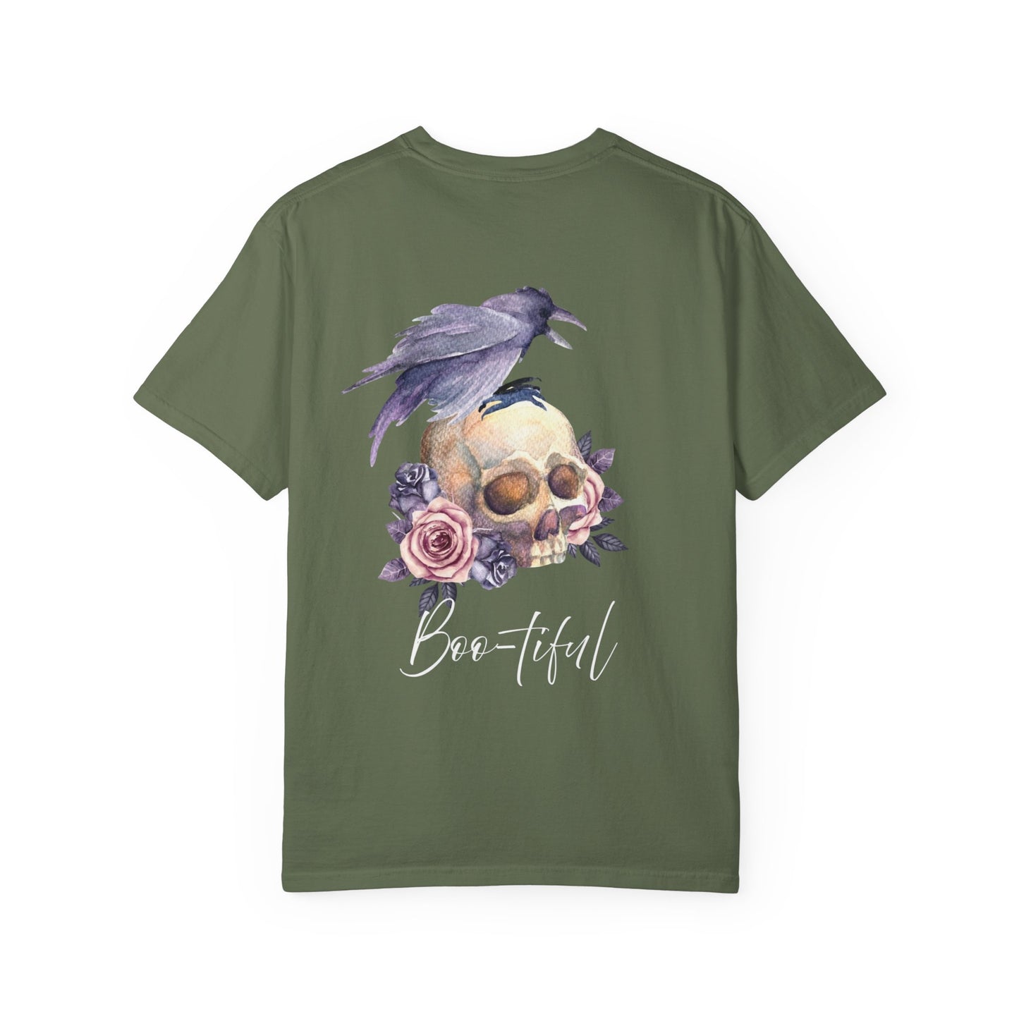 Raven & Skull Tee Unisex Garment-Dyed T-shirt, Black & White, Vintage Western, Western lover gifts