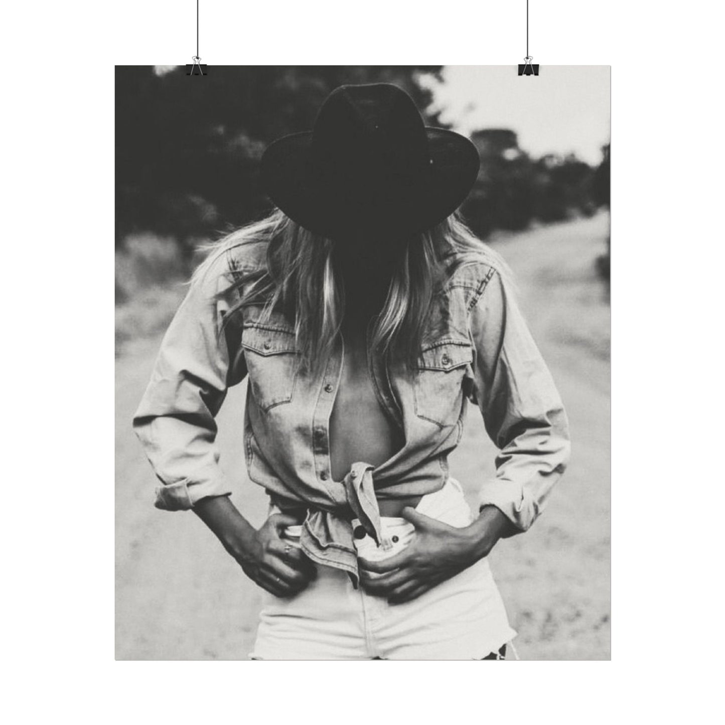 Denim Dreamer– Western Textured Watercolor Matte Posters