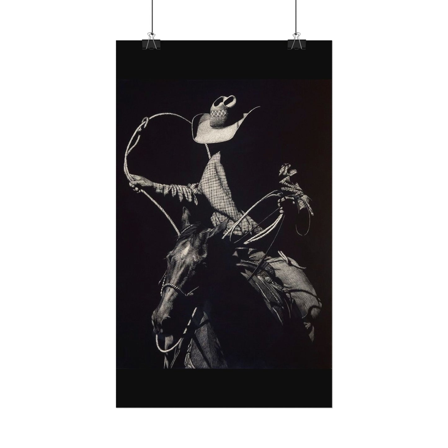 Cattle Chasers – Western Textured Watercolor Matte Posters