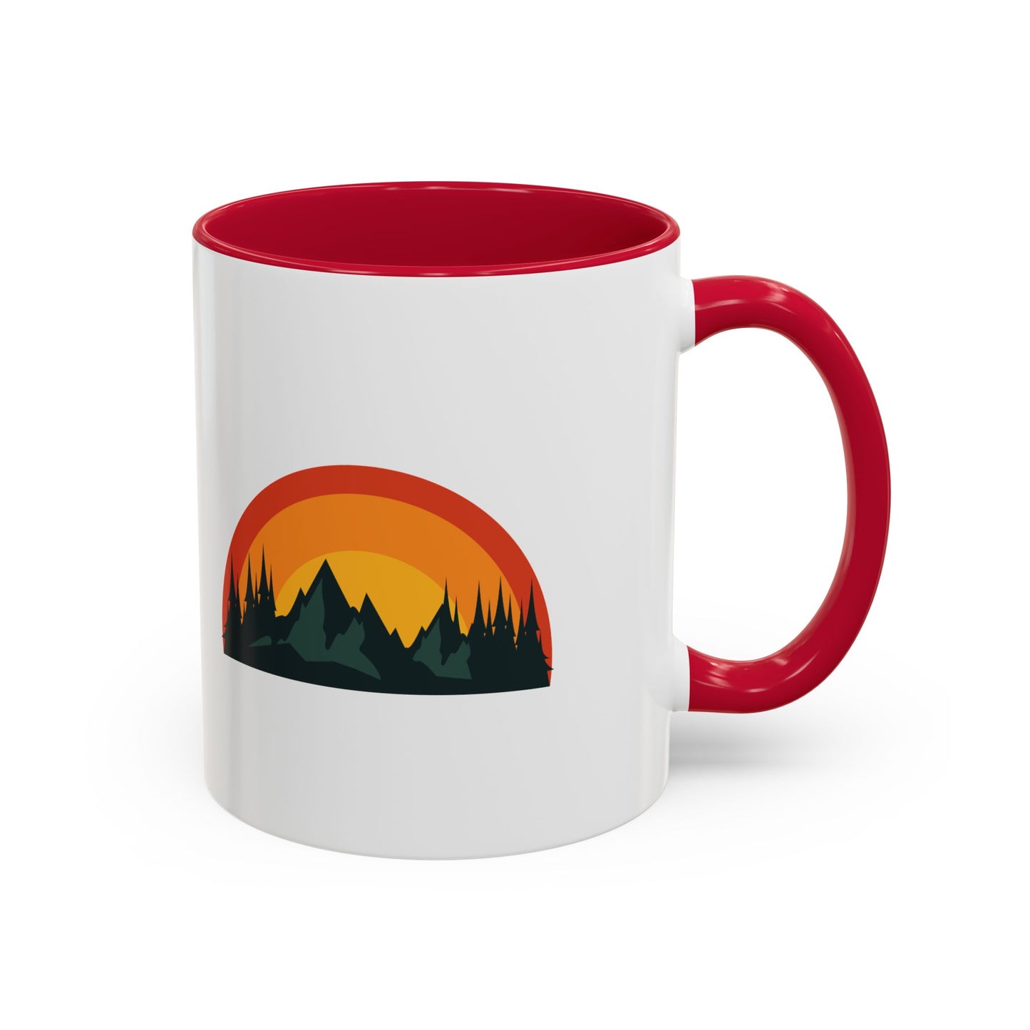 Red, Orange, Yellow Colorful Mountain Sunset Mug, Perfect Gift for Nature Lovers, Cozy Coffee Mug, Campfire Memories, Adventurer's Drinkware
