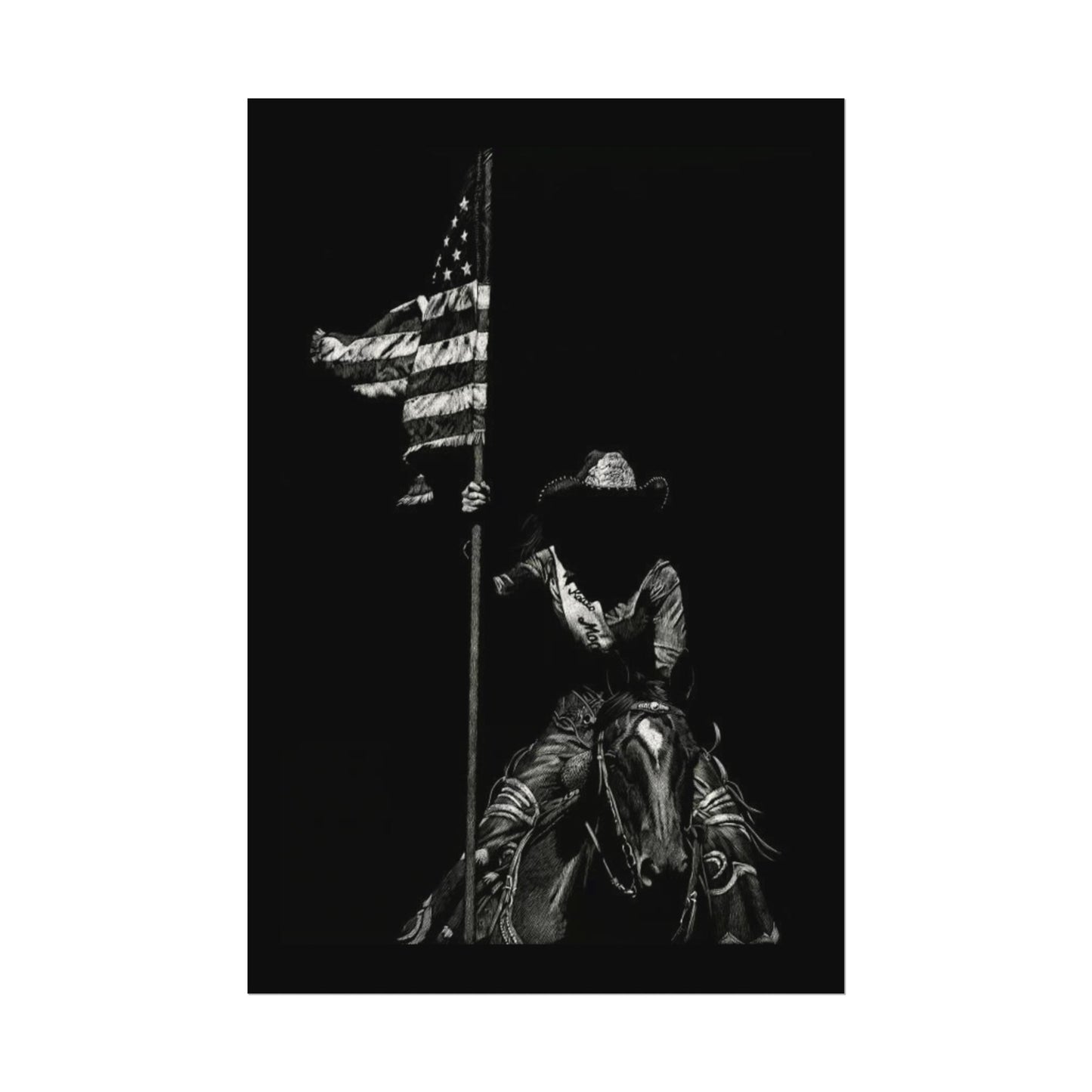 Star Spangled Elegance – Western Textured Watercolor Matte Posters