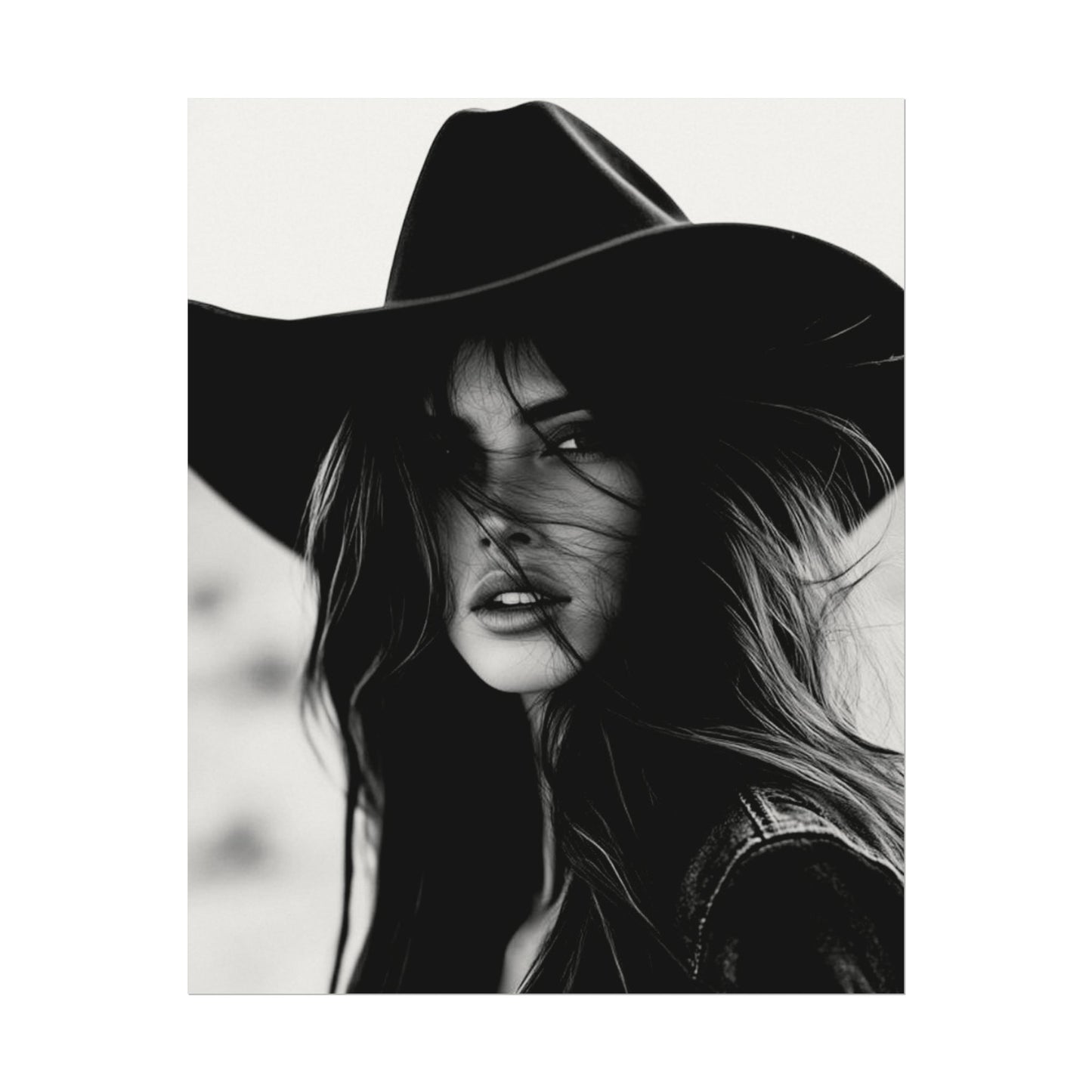 Smoldering Gaze – Western Textured Watercolor Matte Posters