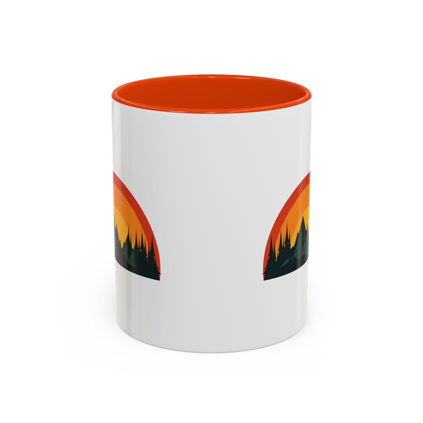 Red, Orange, Yellow Colorful Mountain Sunset Mug, Perfect Gift for Nature Lovers, Cozy Coffee Mug, Campfire Memories, Adventurer's Drinkware