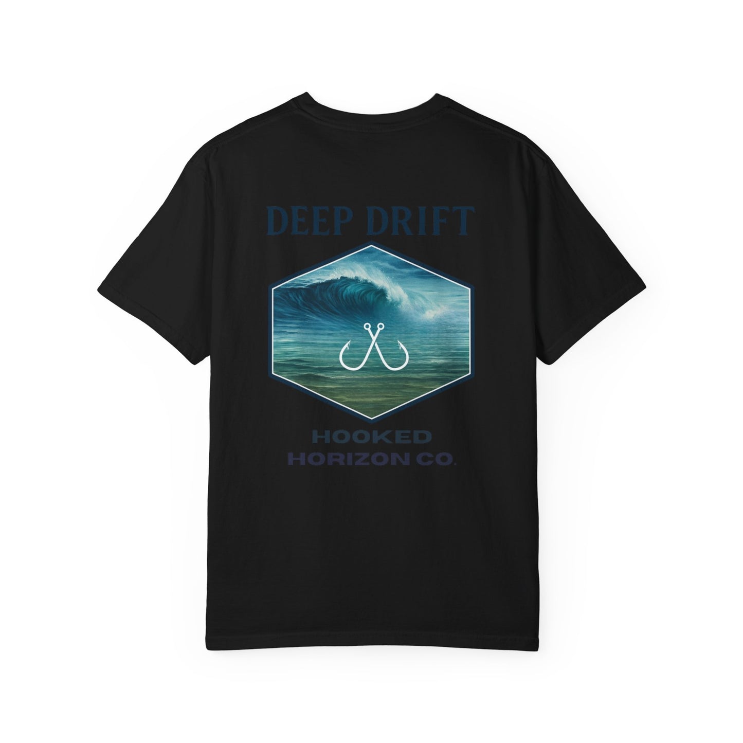 Deep Drift Wave Break Fishing T-Shirt - Ocean-inspired Fishing Tee for Angler Lovers, Hooked Horizon Co. Tee