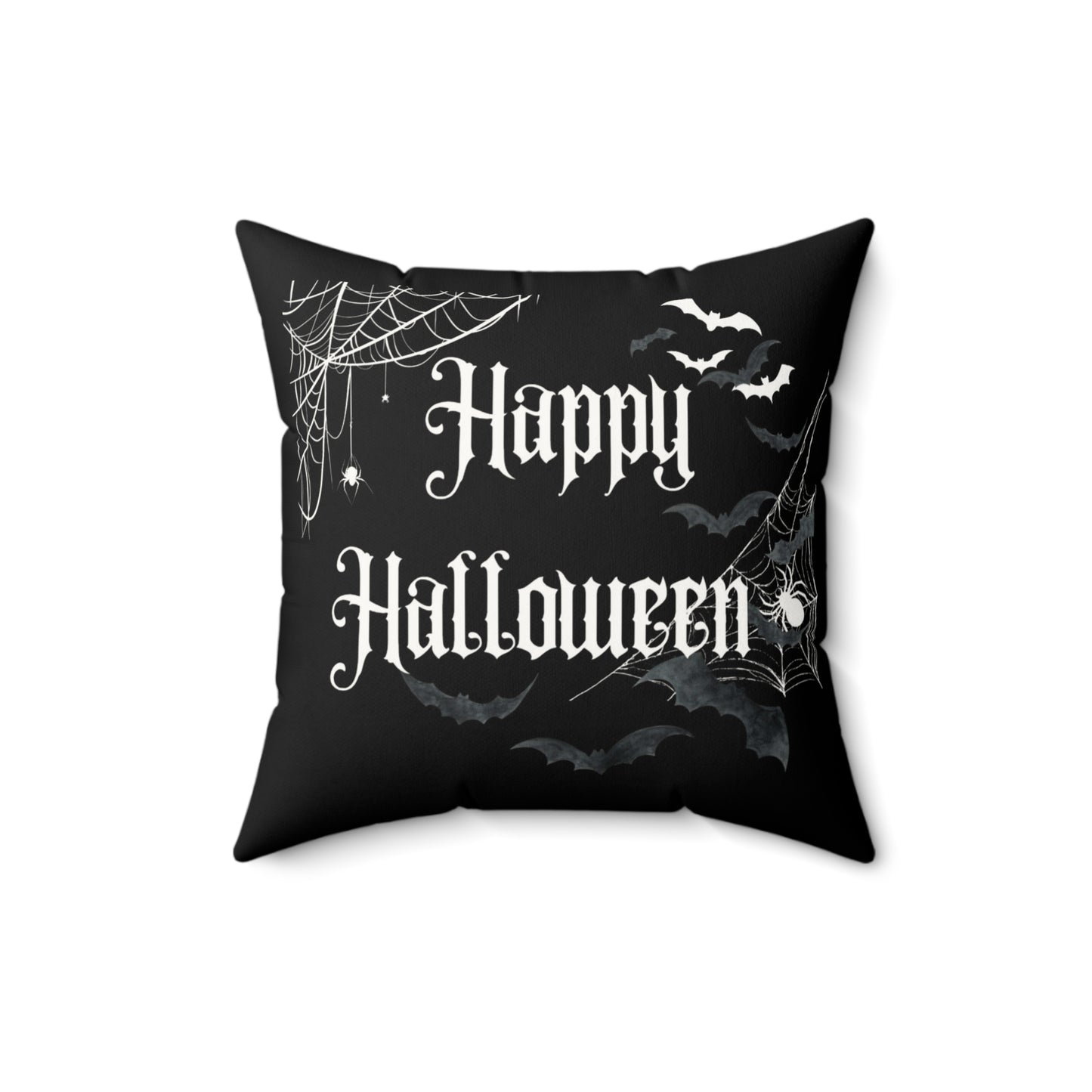 2 in 1 Raven & Spider Happy Halloween Throw Pillow, Cozy Faux Suede, Seasonal Decor, Halloween, Unique Gift Idea