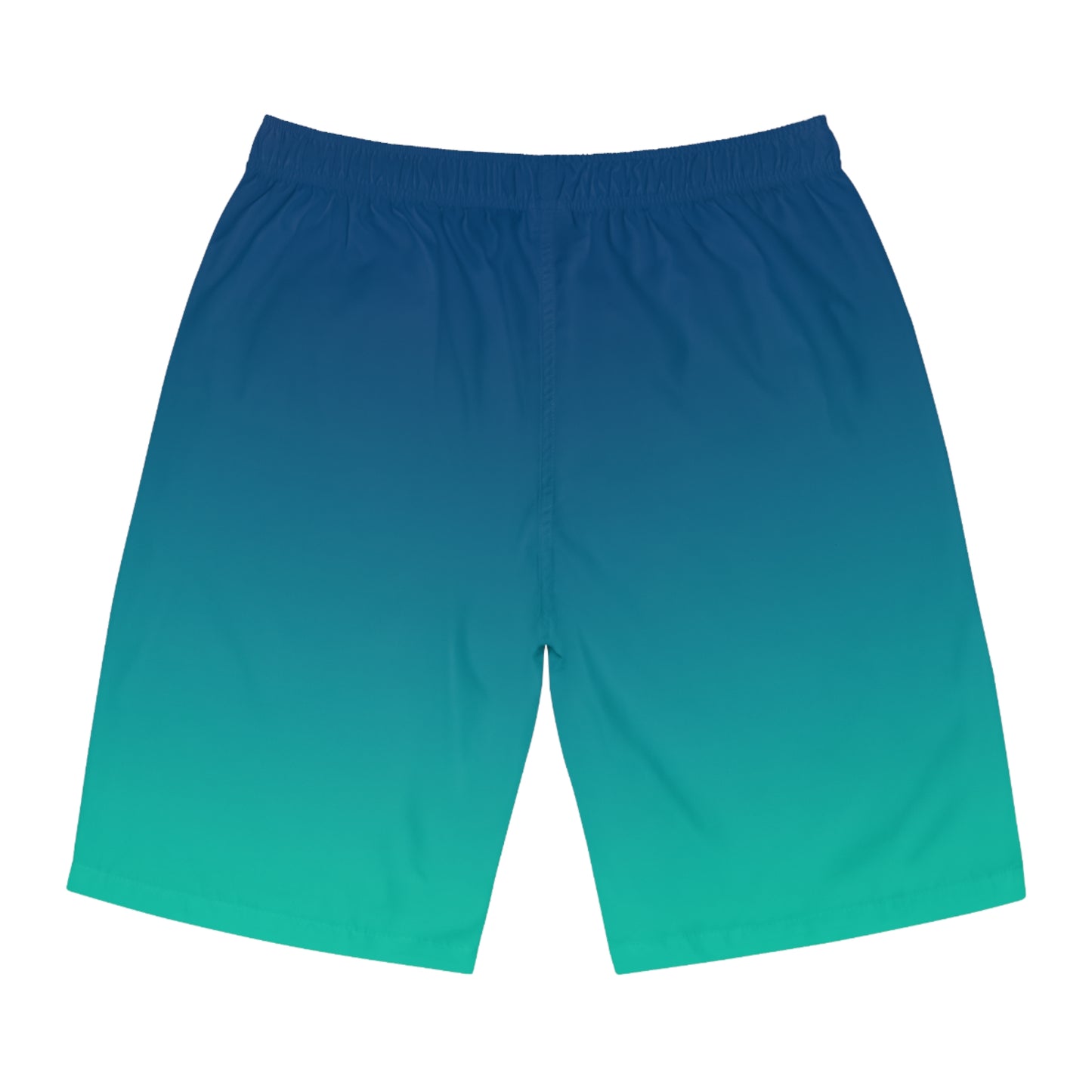 Blue To Green Ombre Men's Ocean-Inspired Board Shorts, Swimwear for Beach Days, Summer Vacations, Pool Parties, Surfing Attire, Water Sports