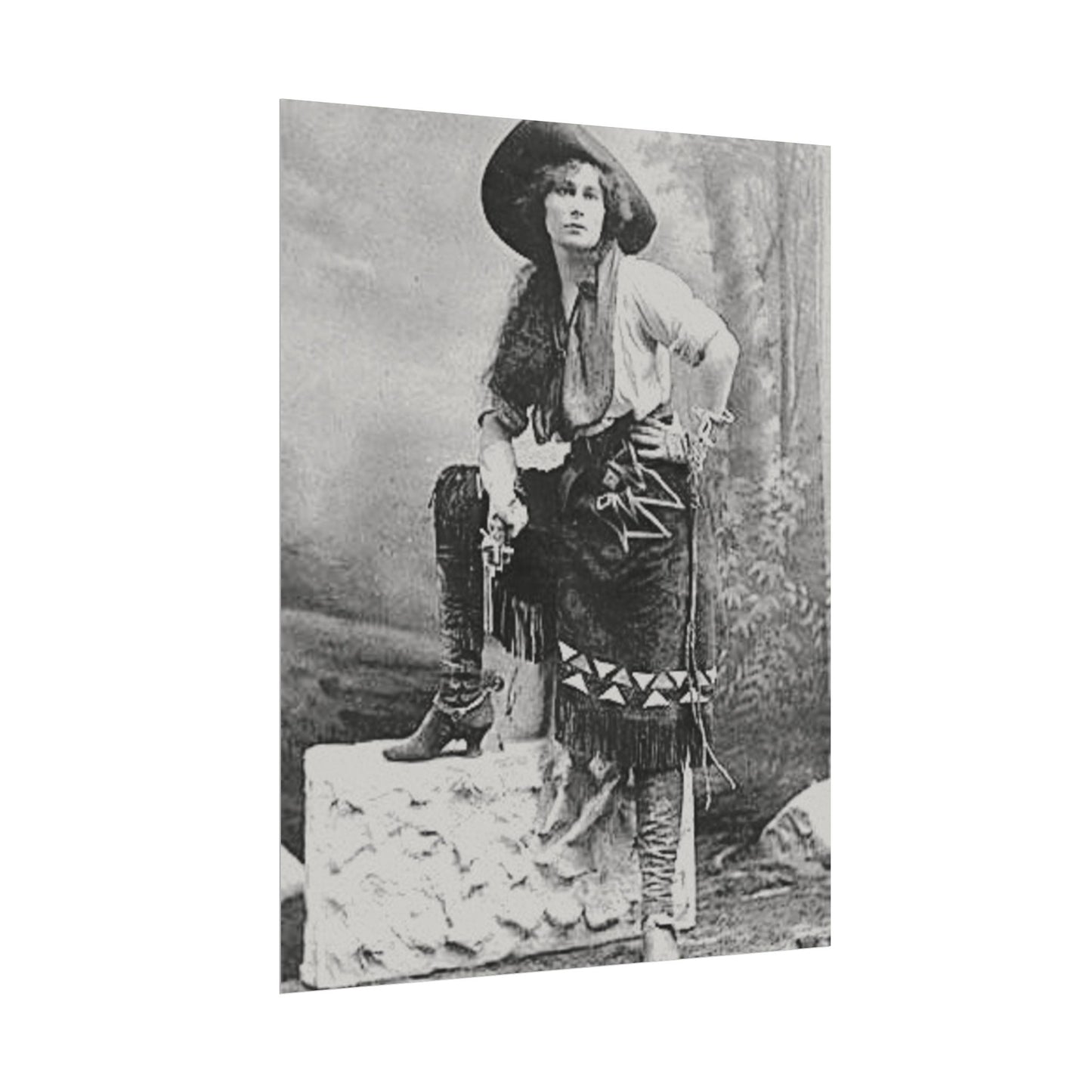 Wild Frontier Rose– Western Textured Watercolor Matte Posters