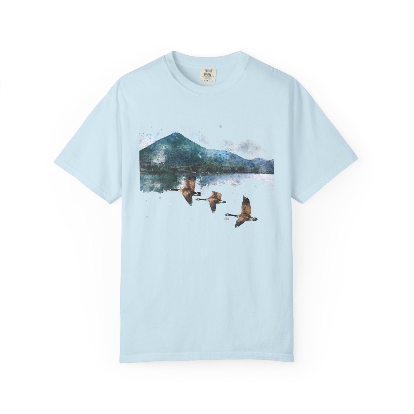 Geese Wildlife Adventure Tee Unisex Garment-Dyed T-shirt, Boho Nature Tee, Camping Shirt, Adventure Apparel, Gift for Wilderness Lovers