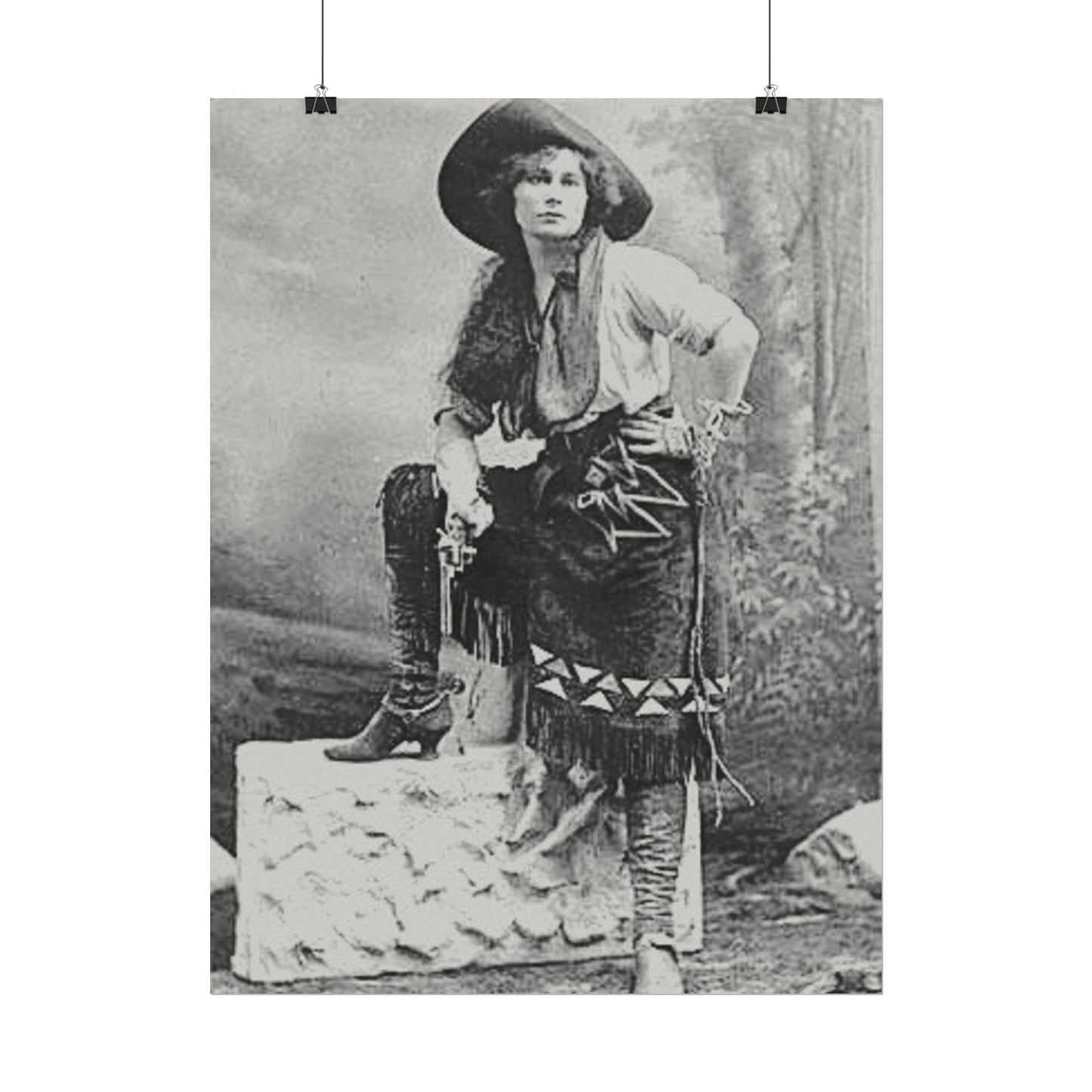 Wild Frontier Rose– Western Textured Watercolor Matte Posters