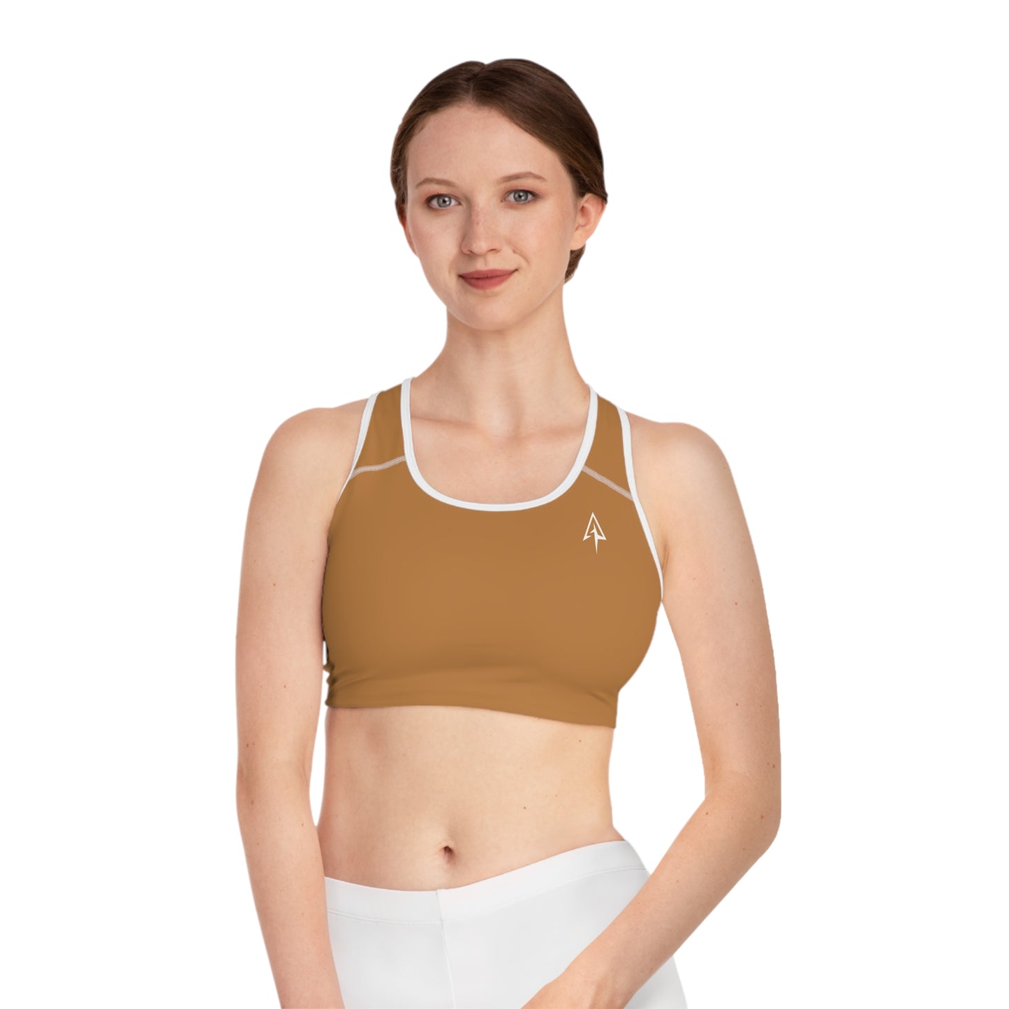 Arrow Ridge Camel Brown Stylish Sports Bra for Active Women, Workout Top, Gym Essential, Fitness Apparel, Athleisure Wear, Yoga Gear